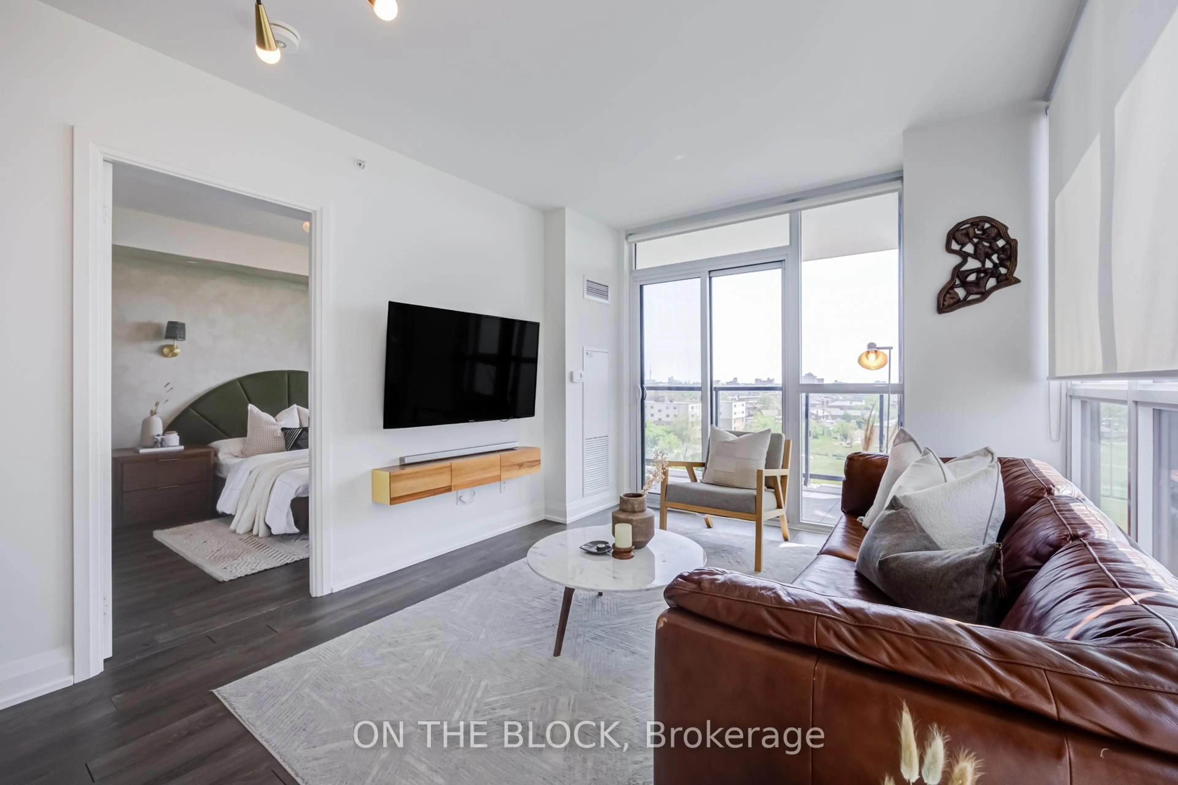 Living room with furniture, unknown for 1461 Lawrence Ave #810, Toronto Ontario M6L 0A6