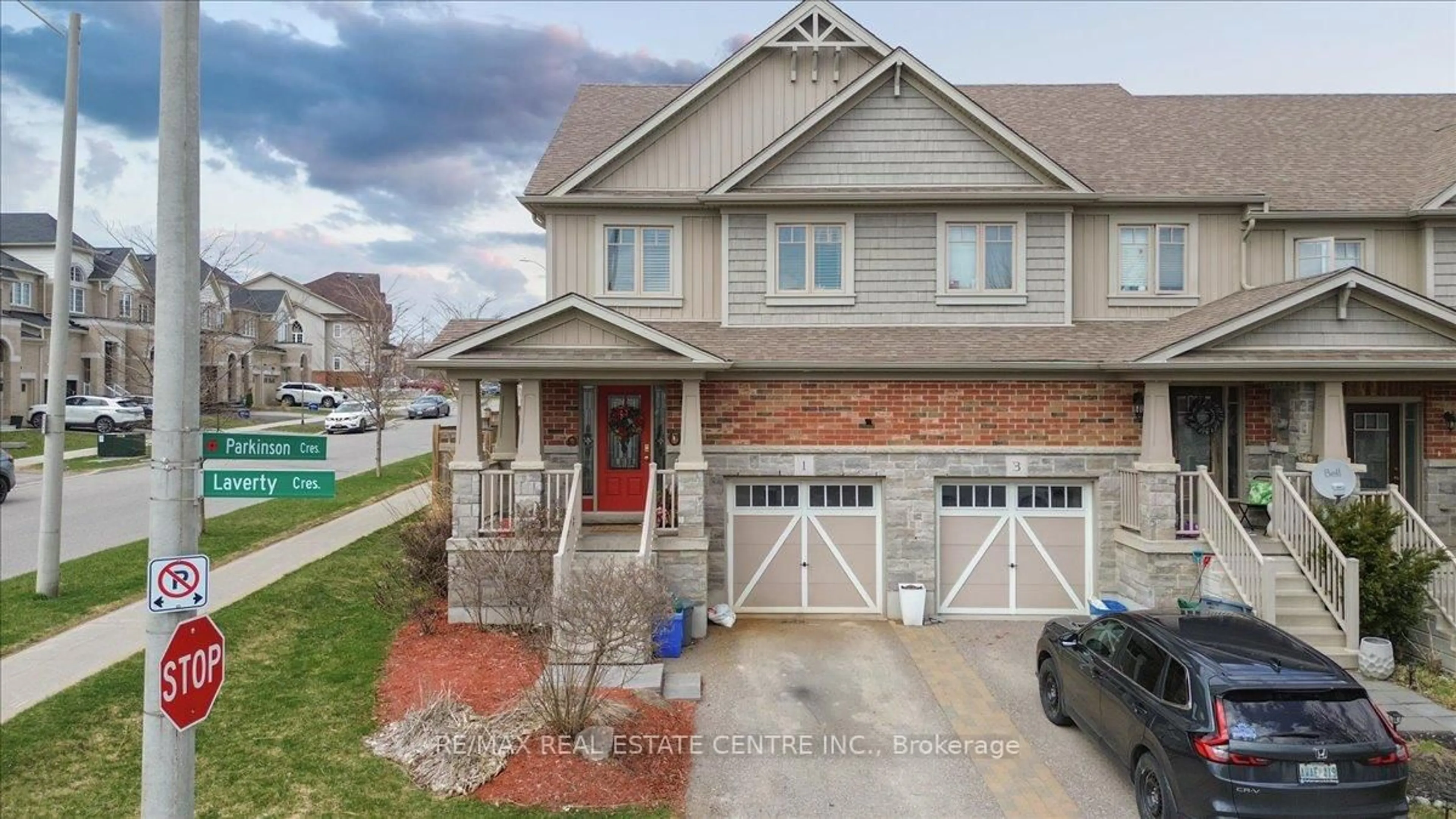 Home with brick exterior material, street for 1 Laverty Cres, Orangeville Ontario L9W 6T1