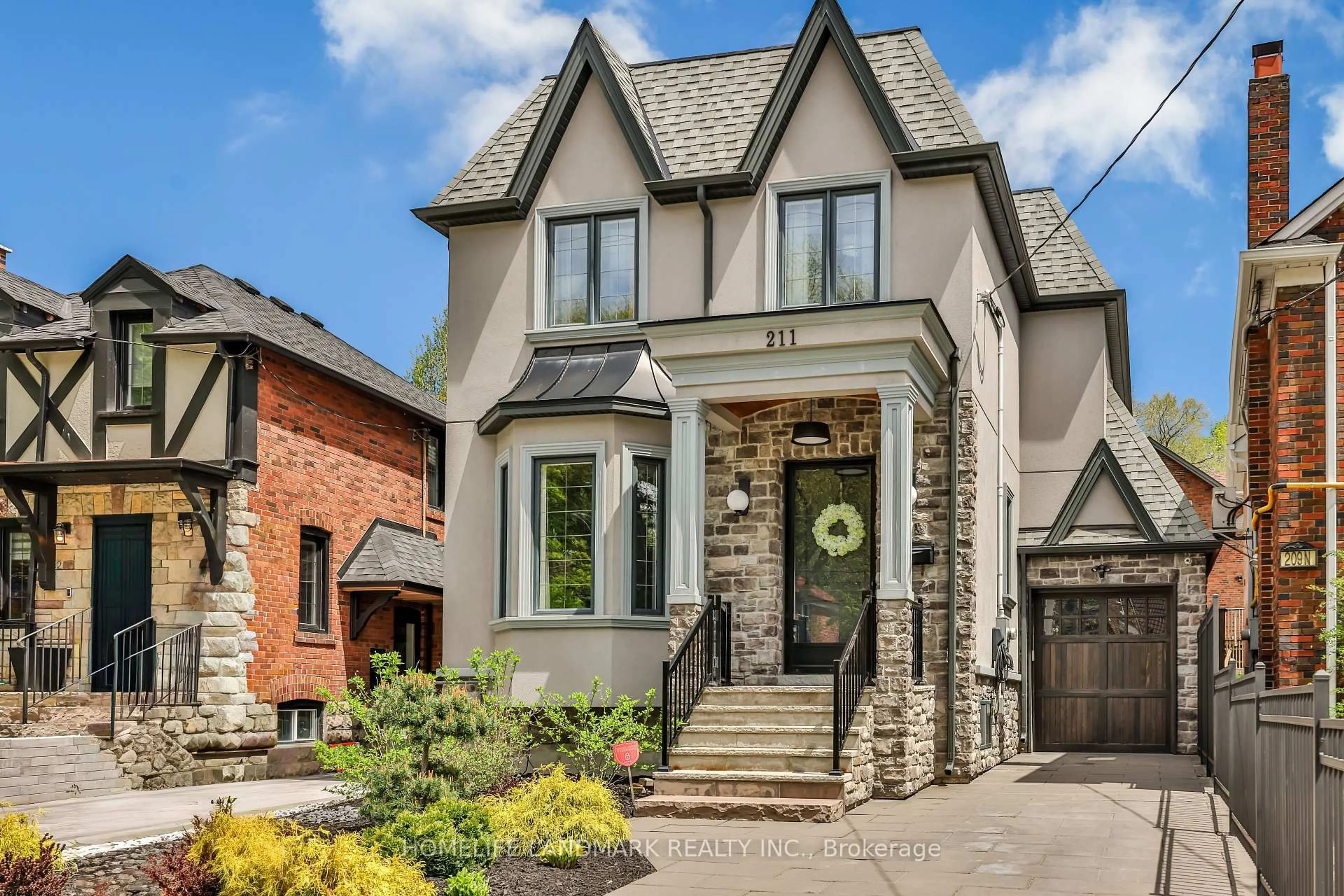 Home with brick exterior material, street for 211 South Kingsway Way, Toronto Ontario M6S 3T8