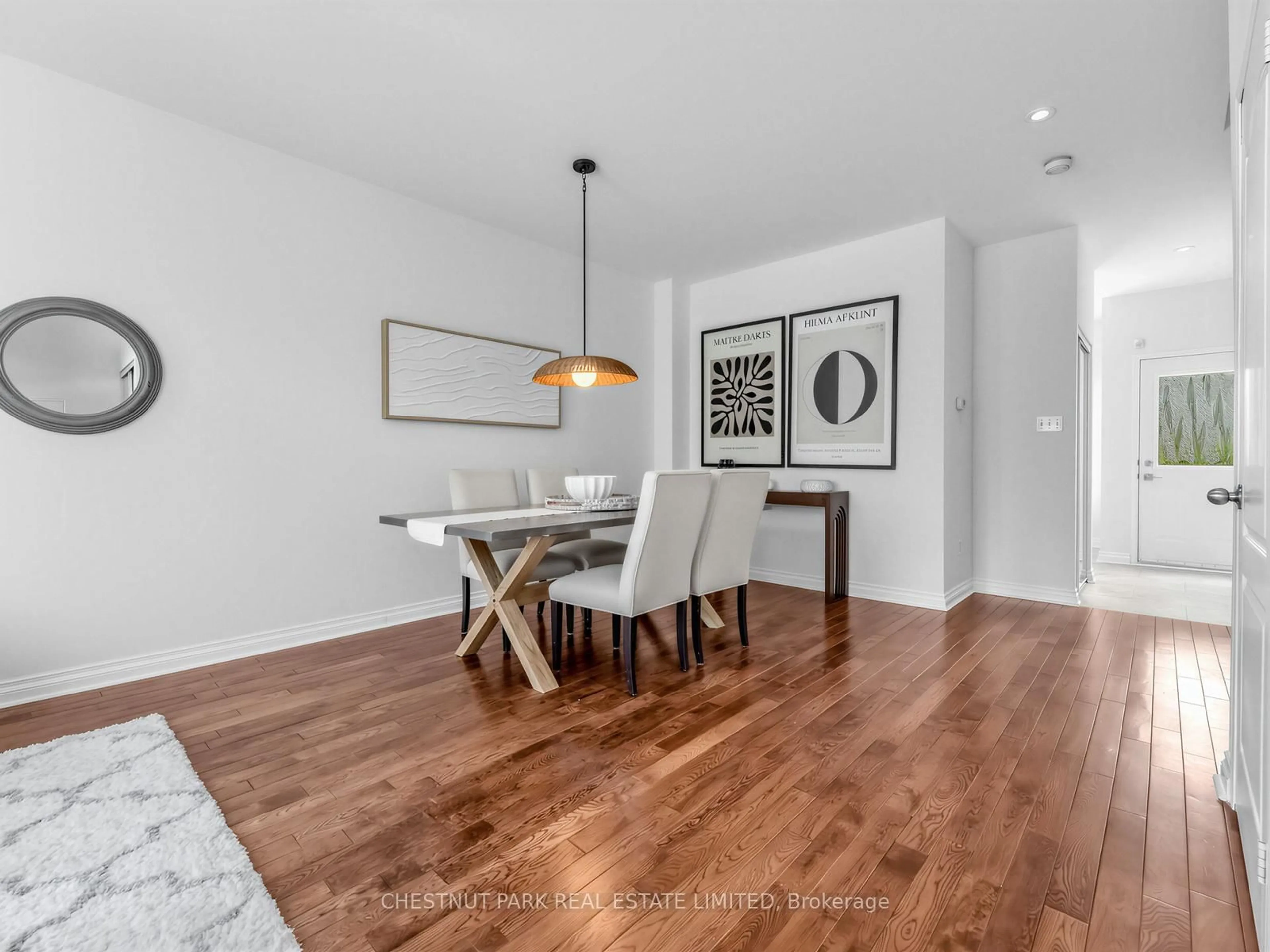 Dining room, wood/laminate floor for 24 The Greenery, Oakville Ontario L6H 6J6