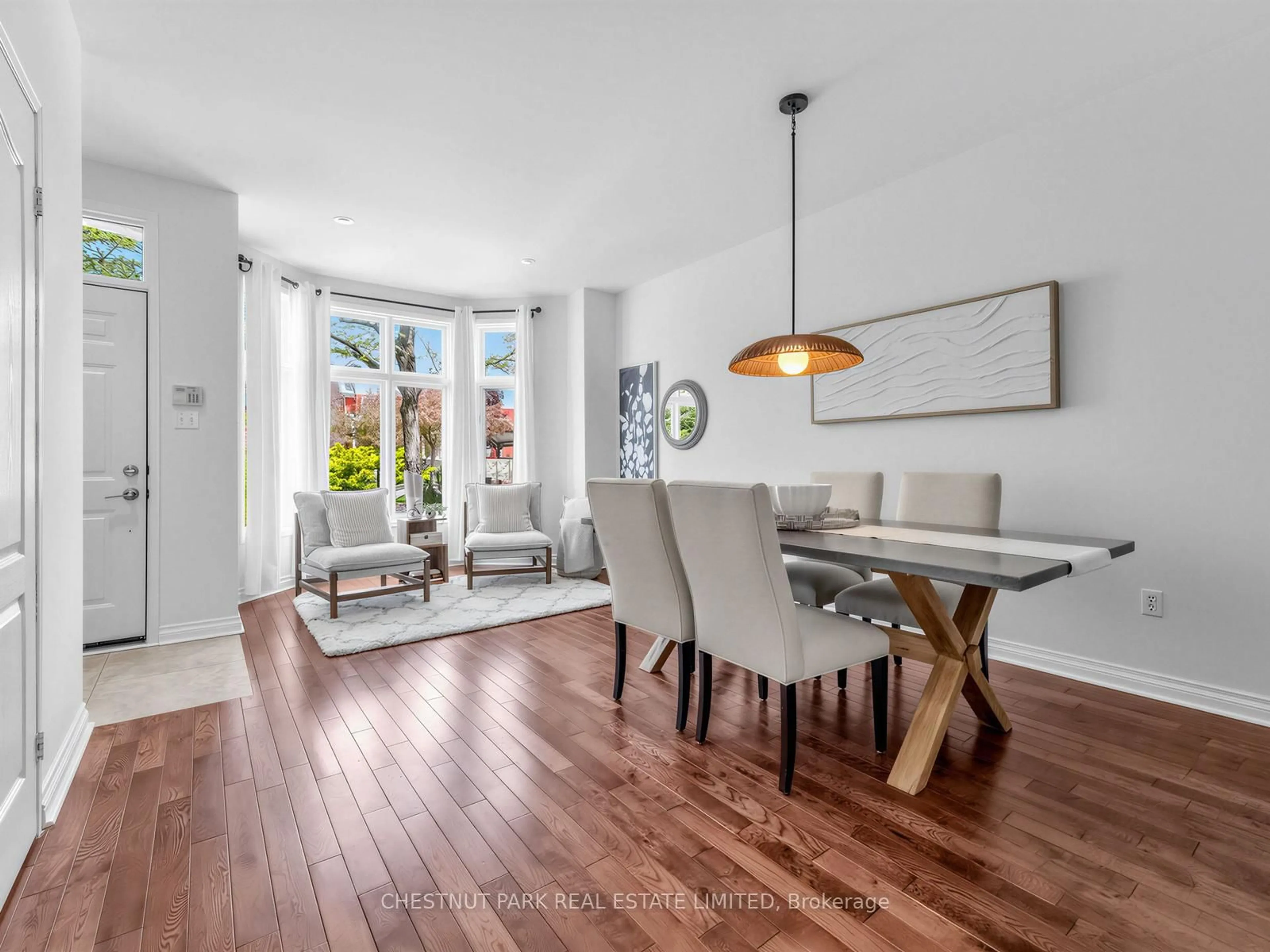 Dining room, wood/laminate floor for 24 The Greenery, Oakville Ontario L6H 6J6