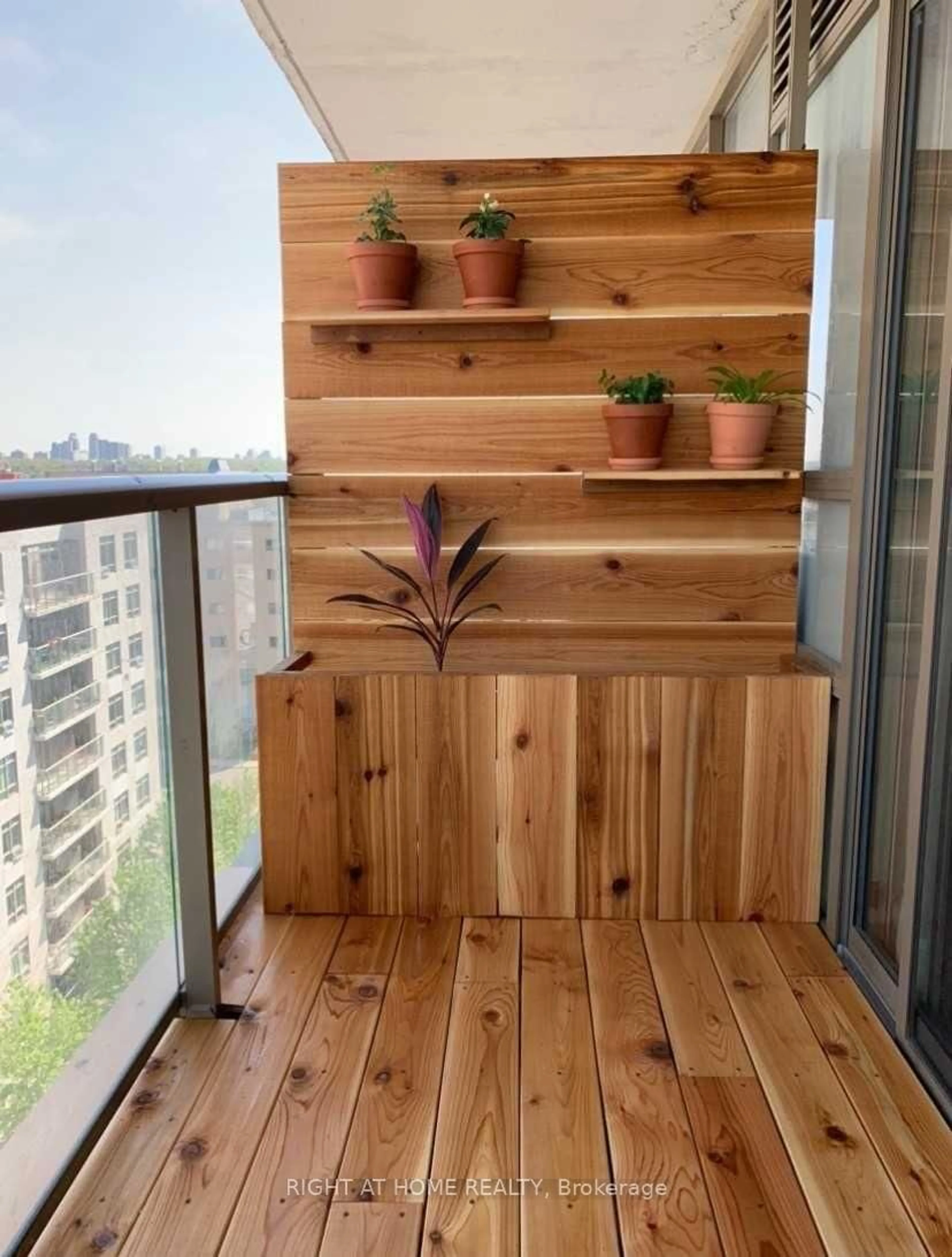 Balcony in the apartment, city buildings view from balcony for 812 Lansdowne Ave #1016, Toronto Ontario M6H 4K5