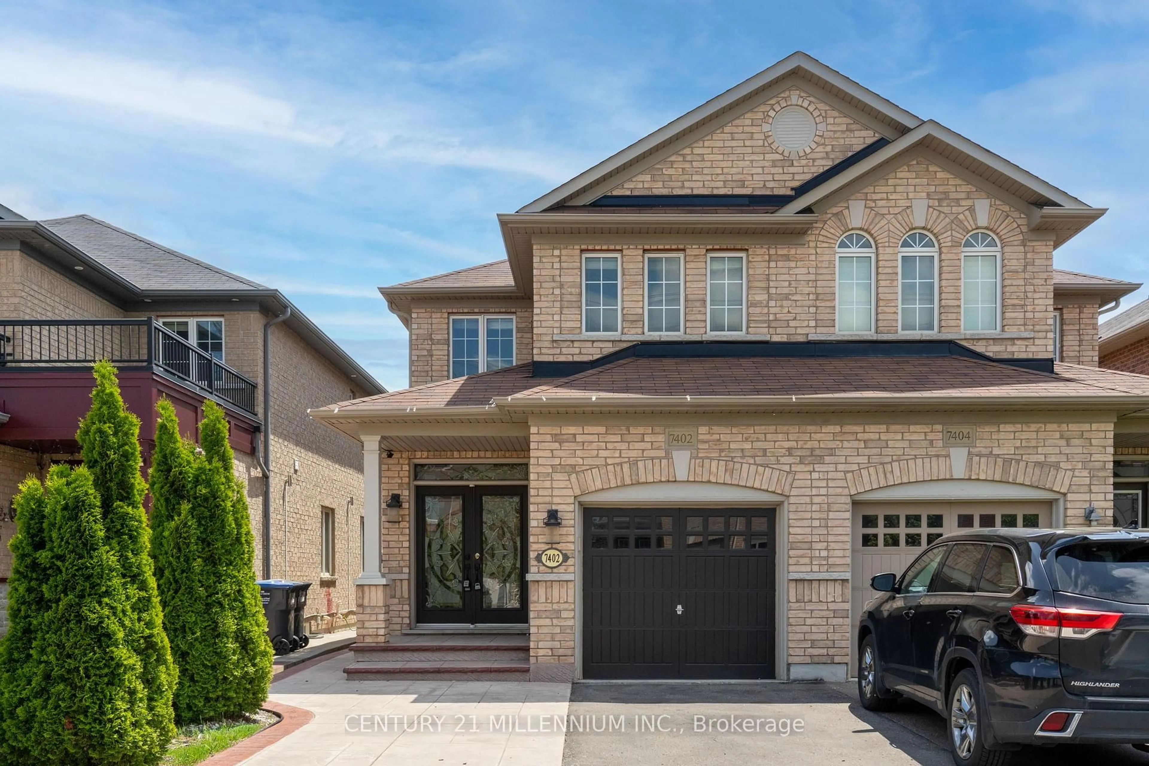 Home with brick exterior material, street for 7402 Saint Barbara Blvd, Mississauga Ontario L5W 0C3