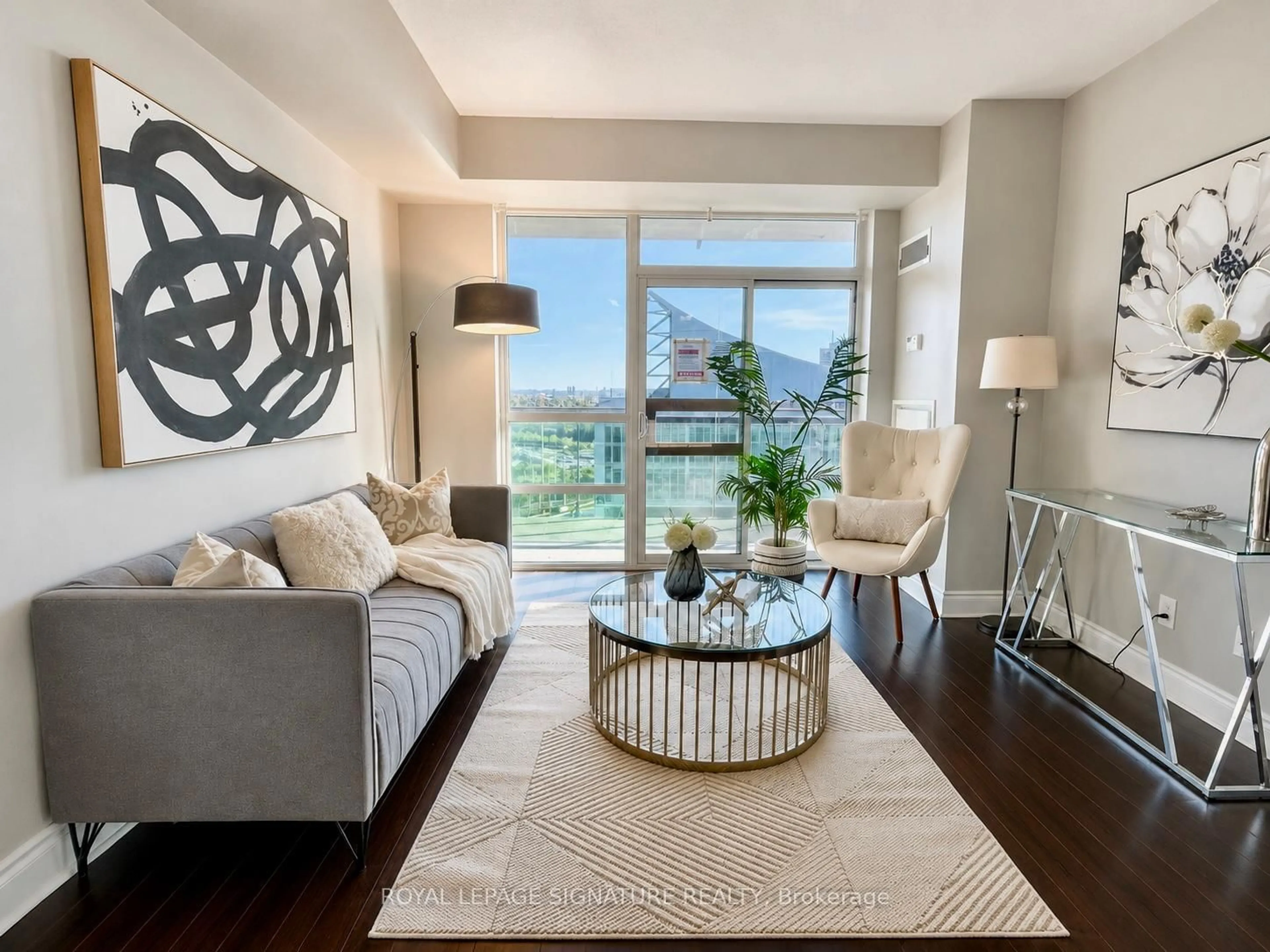 Living room with furniture, unknown for 16 Brookers Lane #2704, Toronto Ontario M8V 0A5