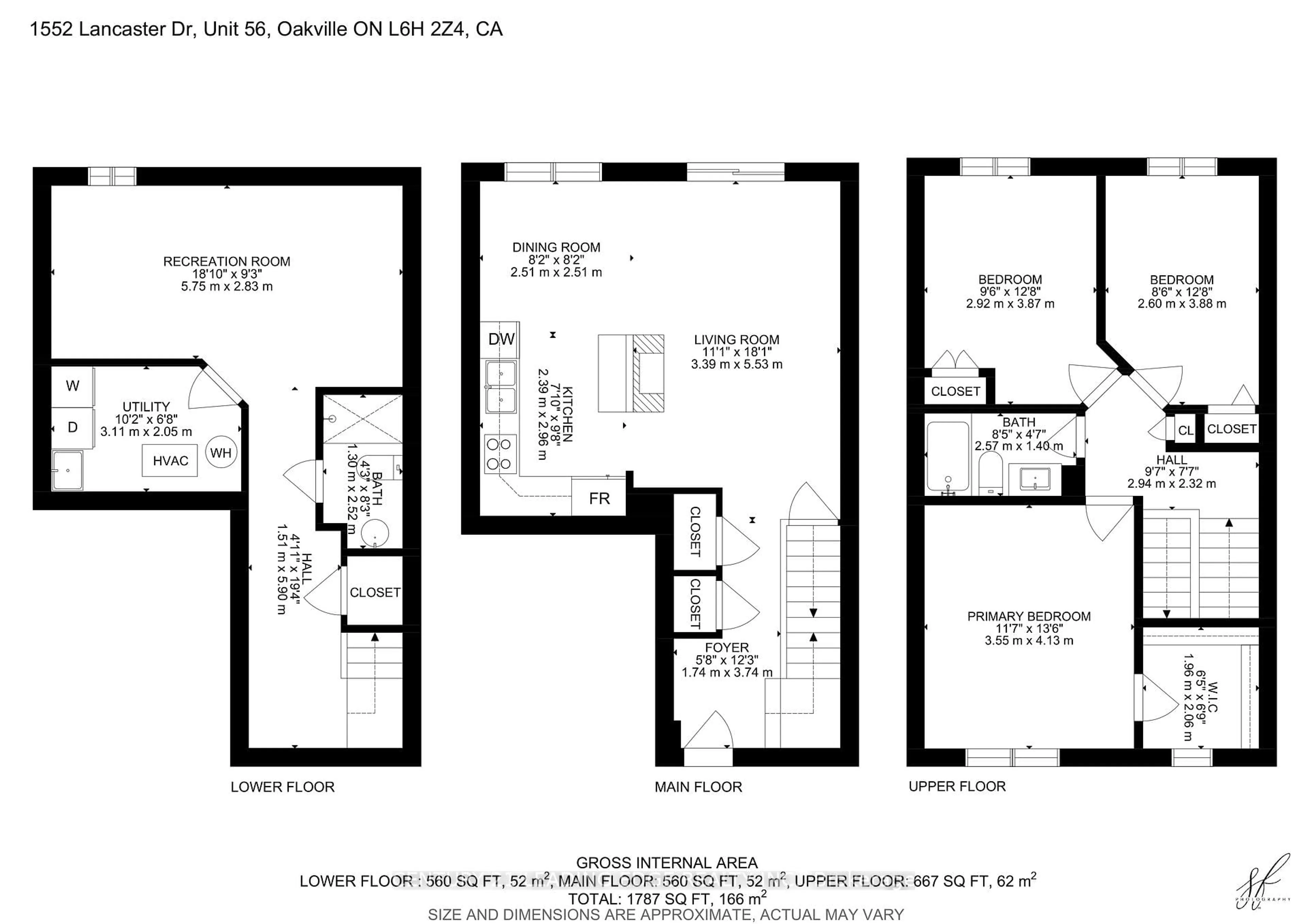 Floor plan for 1552 Lancaster Dr #56, Oakville Ontario L6H 2Z4