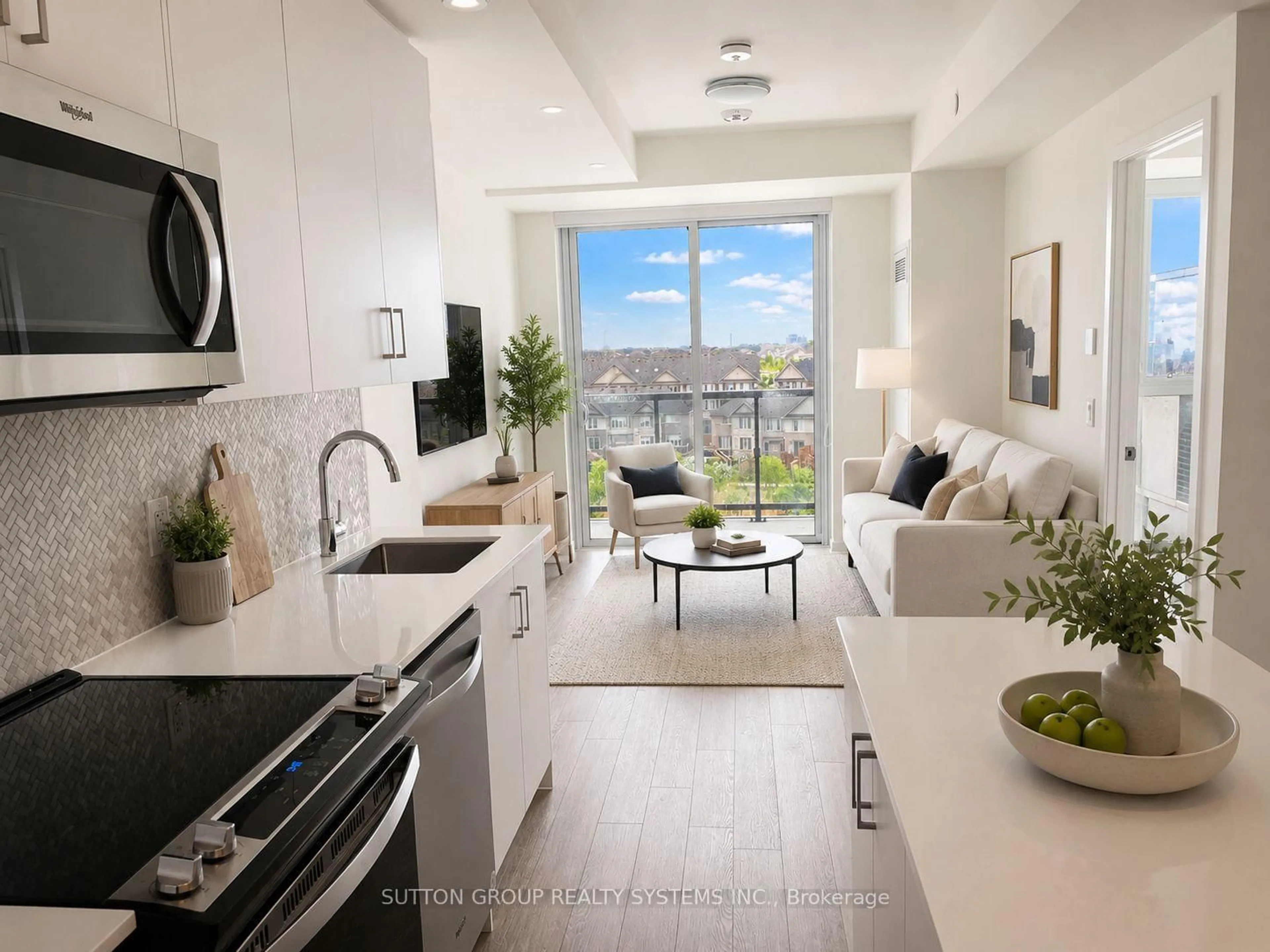 Open concept kitchen, ceramic/tile floor for 335 Wheat Boom Dr #618, Oakville Ontario L6H 7Y1