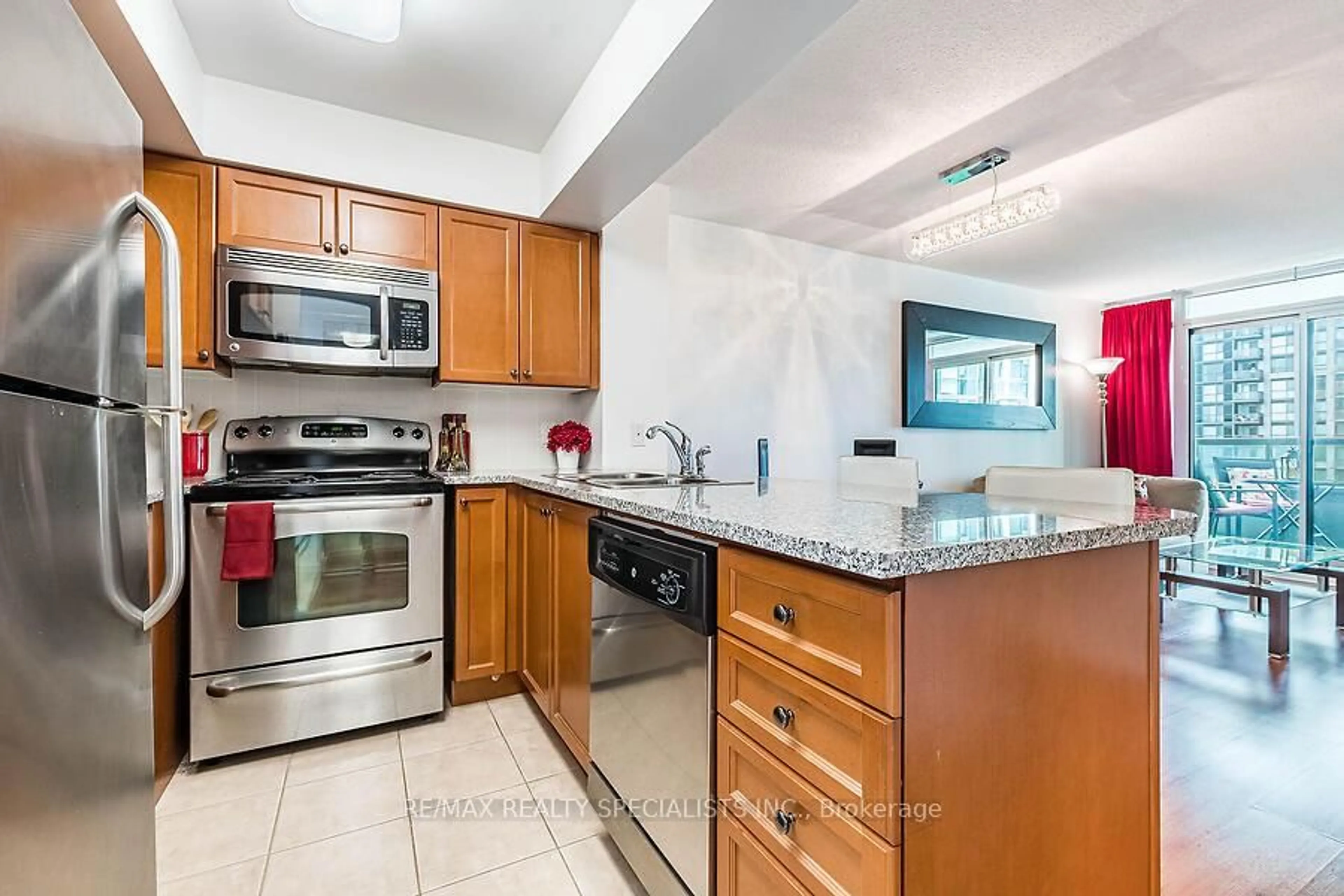 Standard kitchen, ceramic/tile floor for 335 Rathburn Rd #1703, Mississauga Ontario L5B 0C8