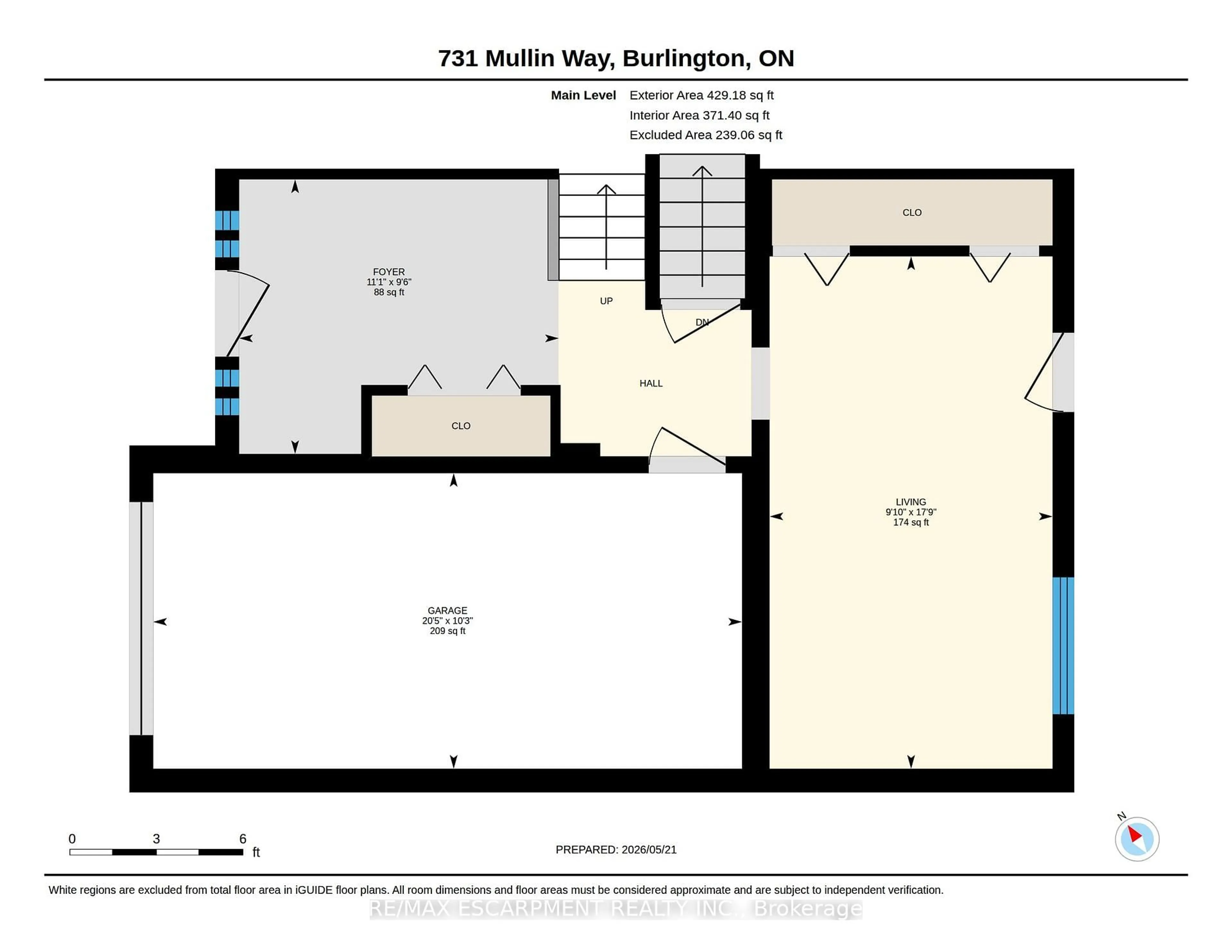 Floor plan for 731 Mullin Way, Burlington Ontario L7L 4J8