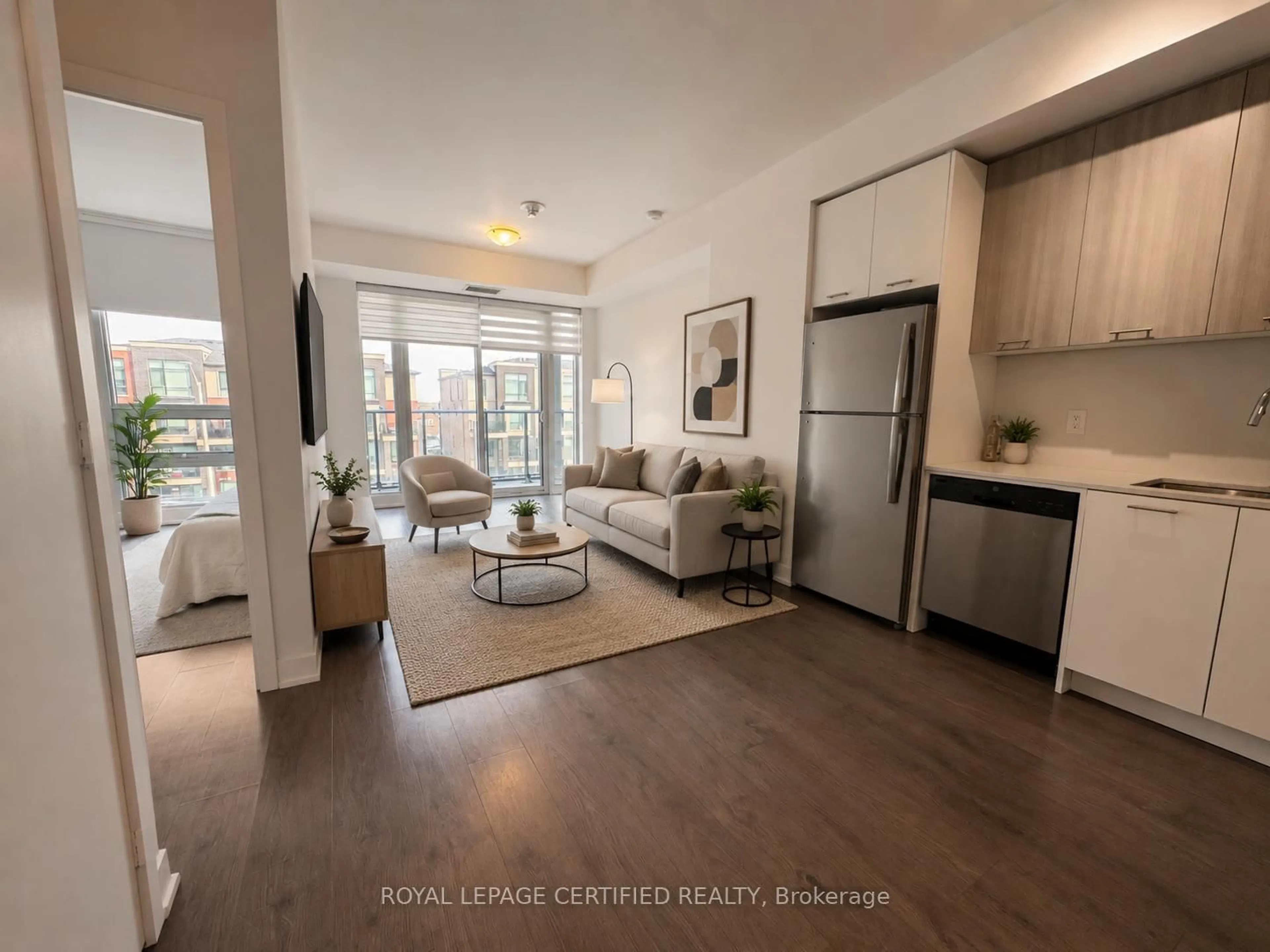 Living room with furniture, unknown for 180 Veterans Dr #307, Brampton Ontario L7A 5G7