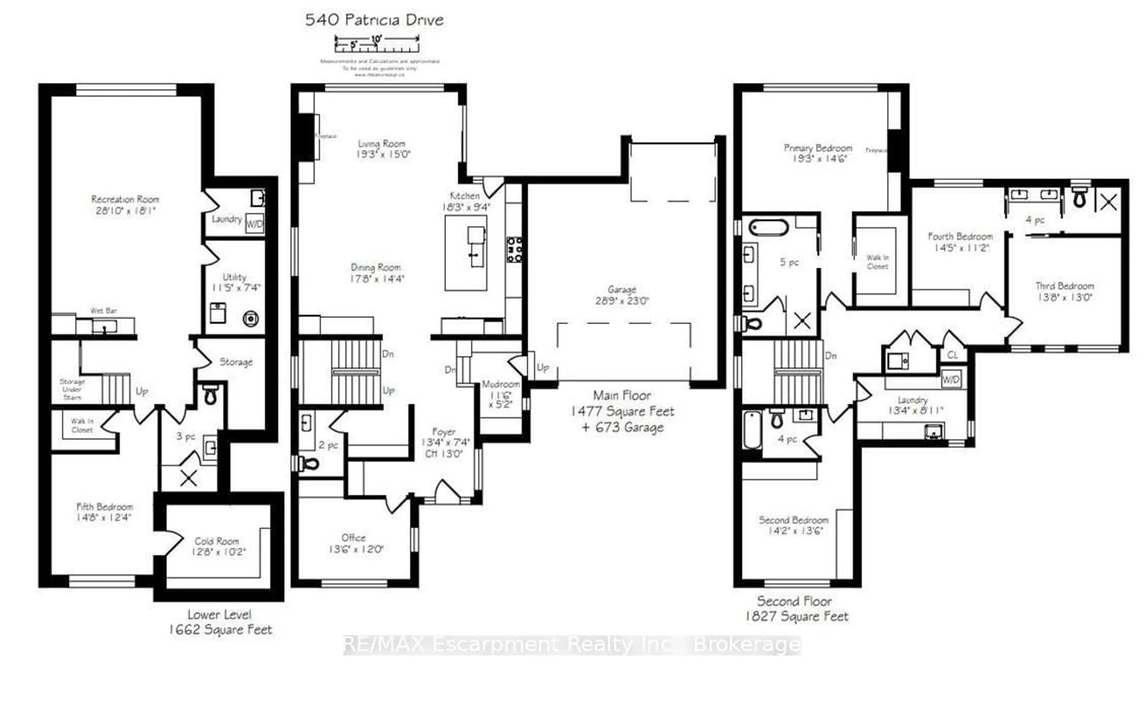 Floor plan for 540 Patricia Dr, Oakville Ontario L6K 1M2
