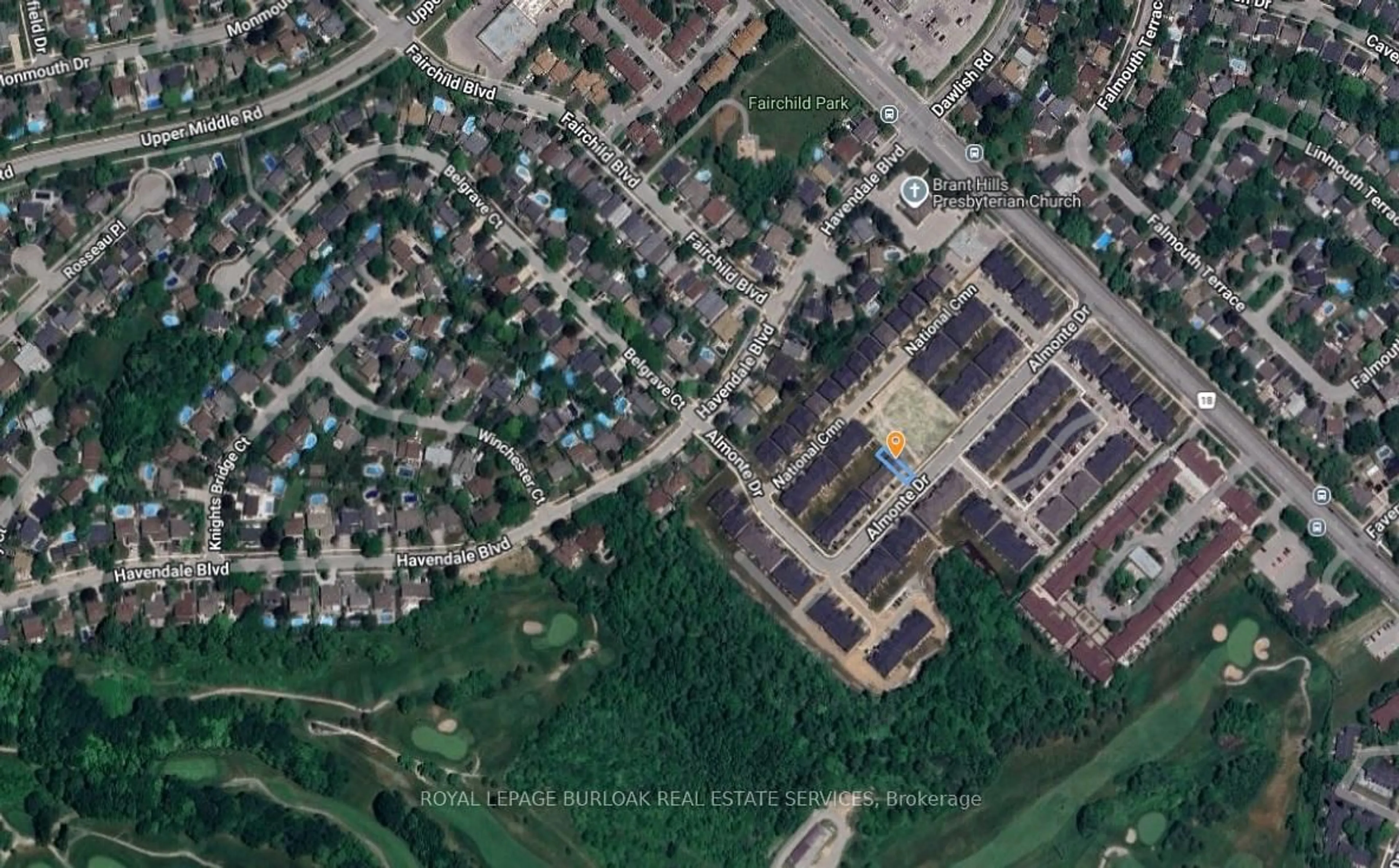 Picture of a map for 1401 Almonte Dr, Burlington Ontario L7P 0V8