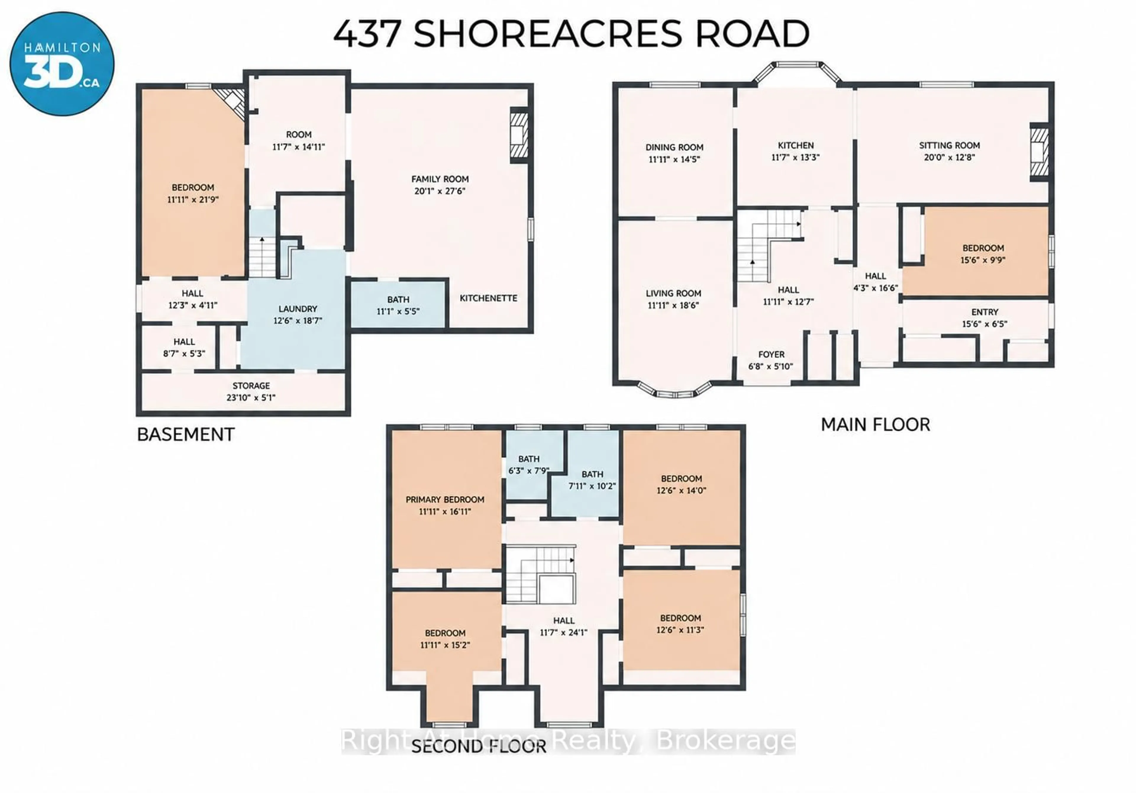 Floor plan for 437 Shoreacres Rd, Burlington Ontario L7L 5N2