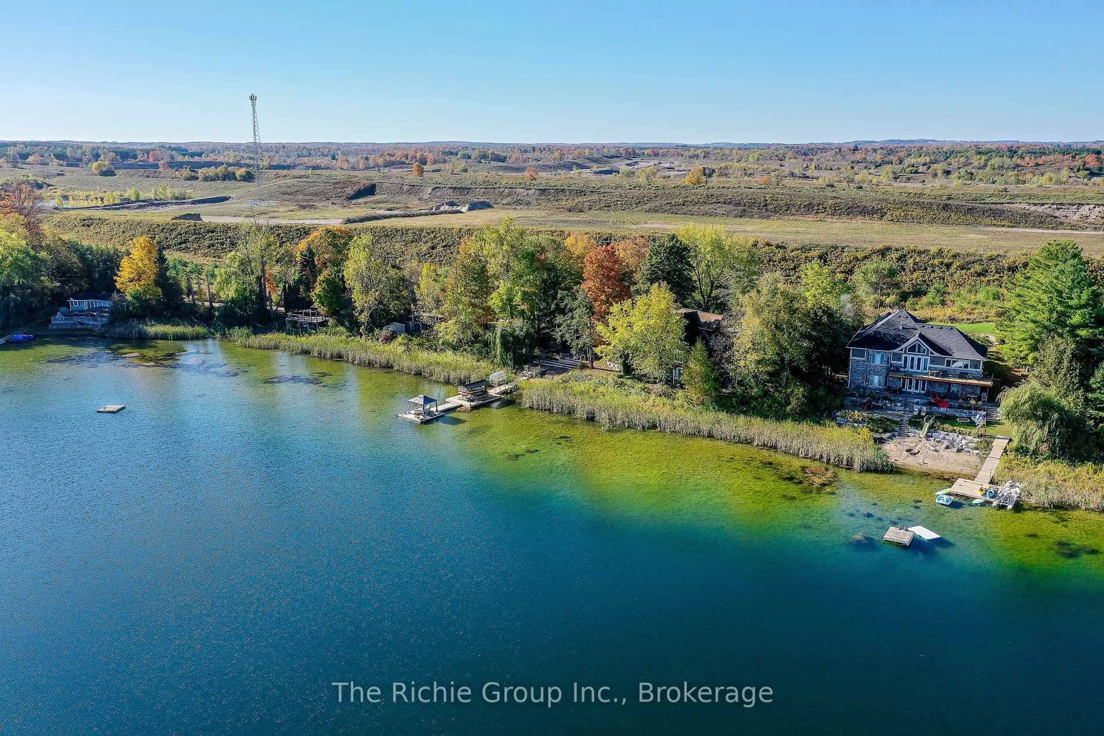 A pic from outside/outdoor area/front of a property/back of a property/a pic from drone, water/lake/river/ocean view for 143 Green Lake Rd, Caledon Ontario L7K 0S4