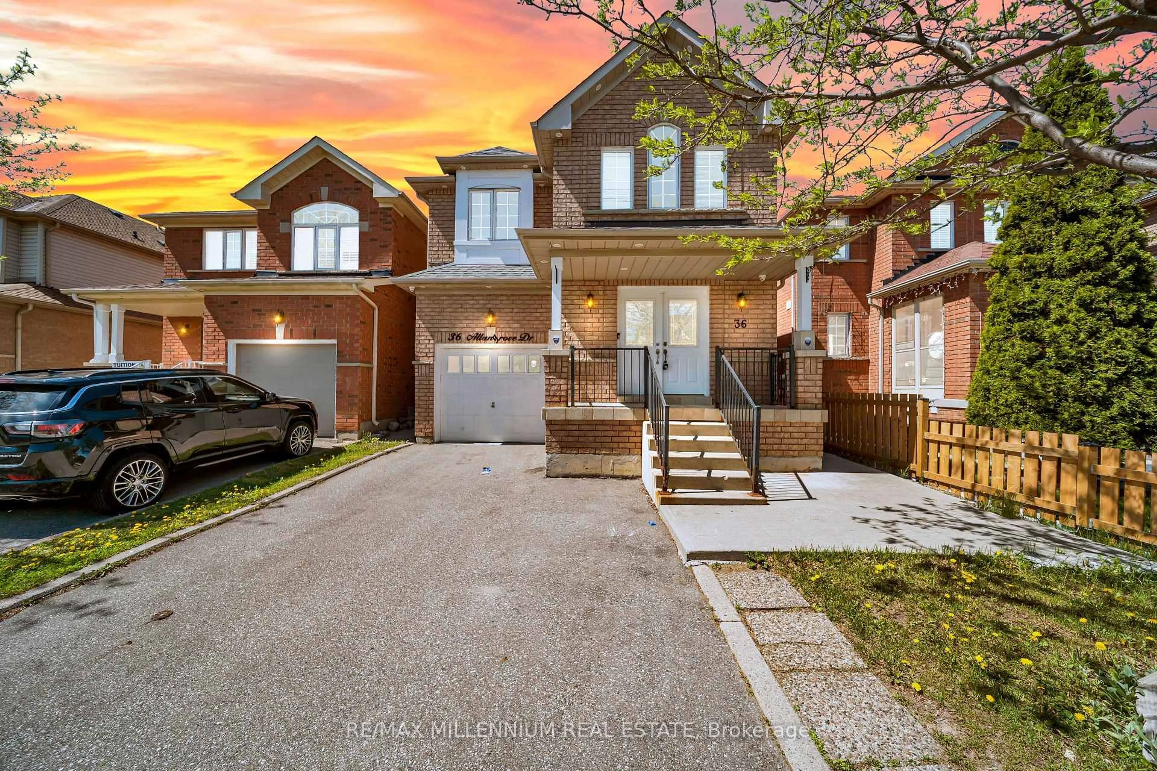 Home with brick exterior material, street for 36 Allangrove Dr, Brampton Ontario L7A 2M3