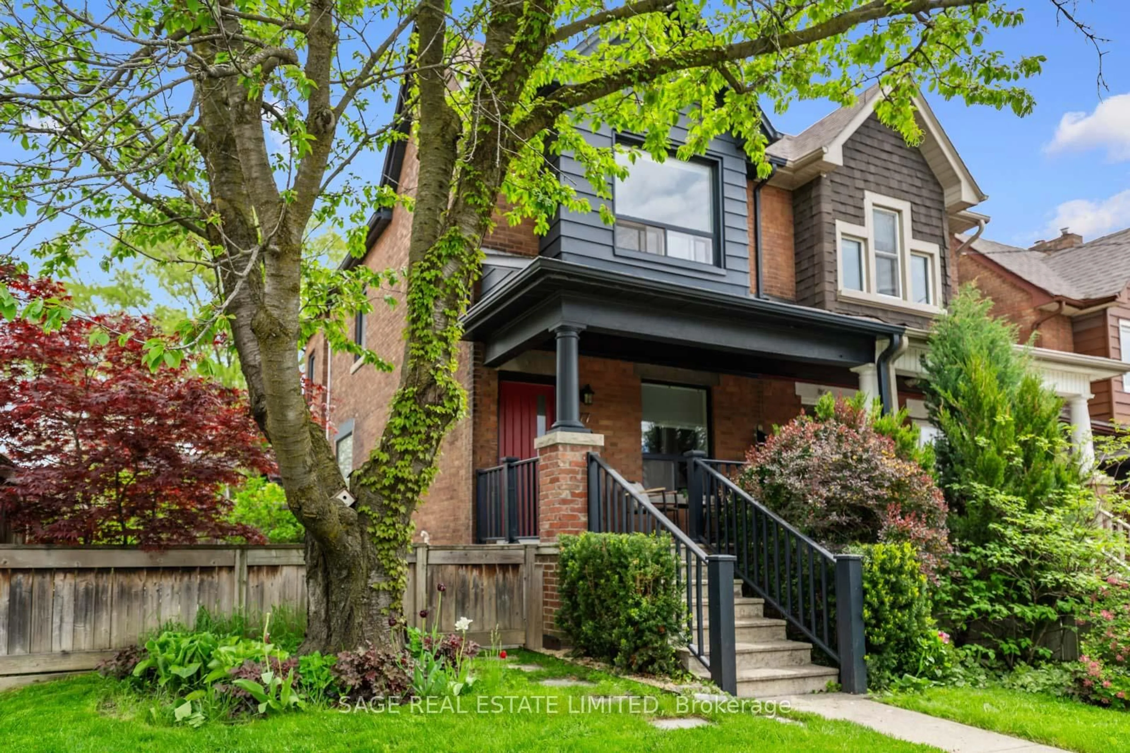 Home with brick exterior material, street for 77 McFarland Ave, Toronto Ontario M6H 3M9