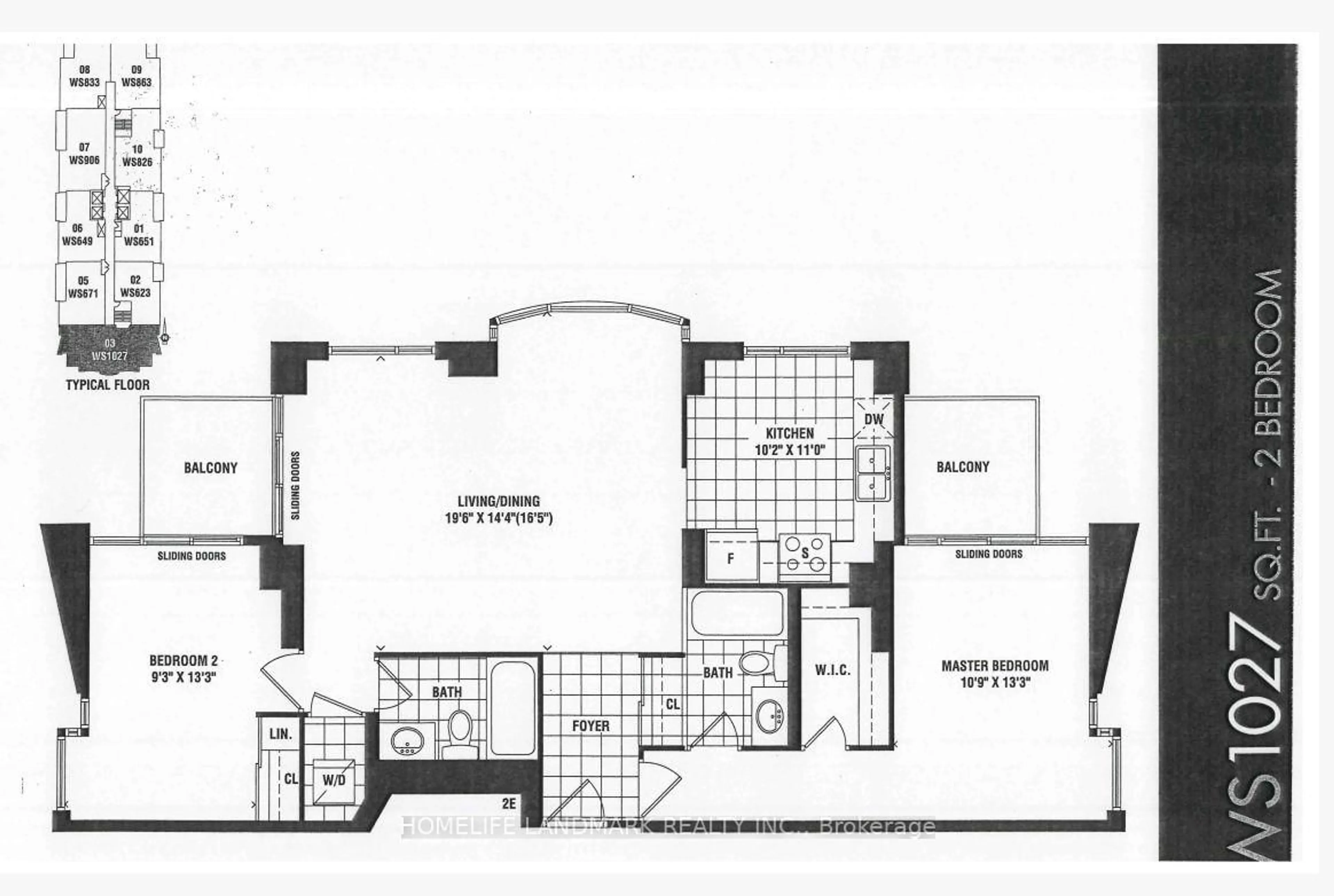 Floor plan for 208 Enfield Pl #3103, Mississauga Ontario L5B 0B8