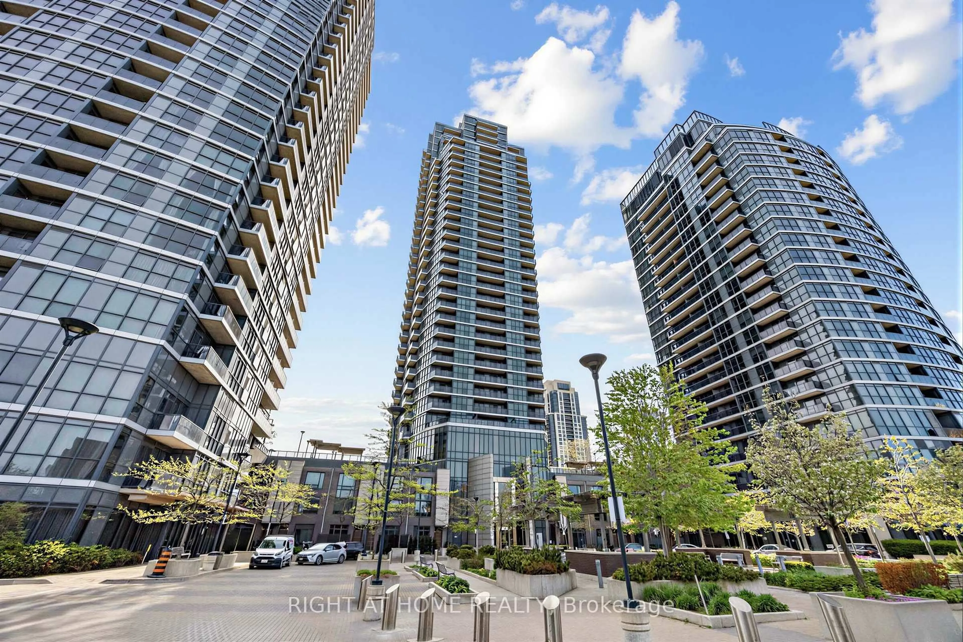 Patio, city buildings view from balcony for 5 Valhalla Inn Rd #2502, Toronto Ontario M9B 0B1