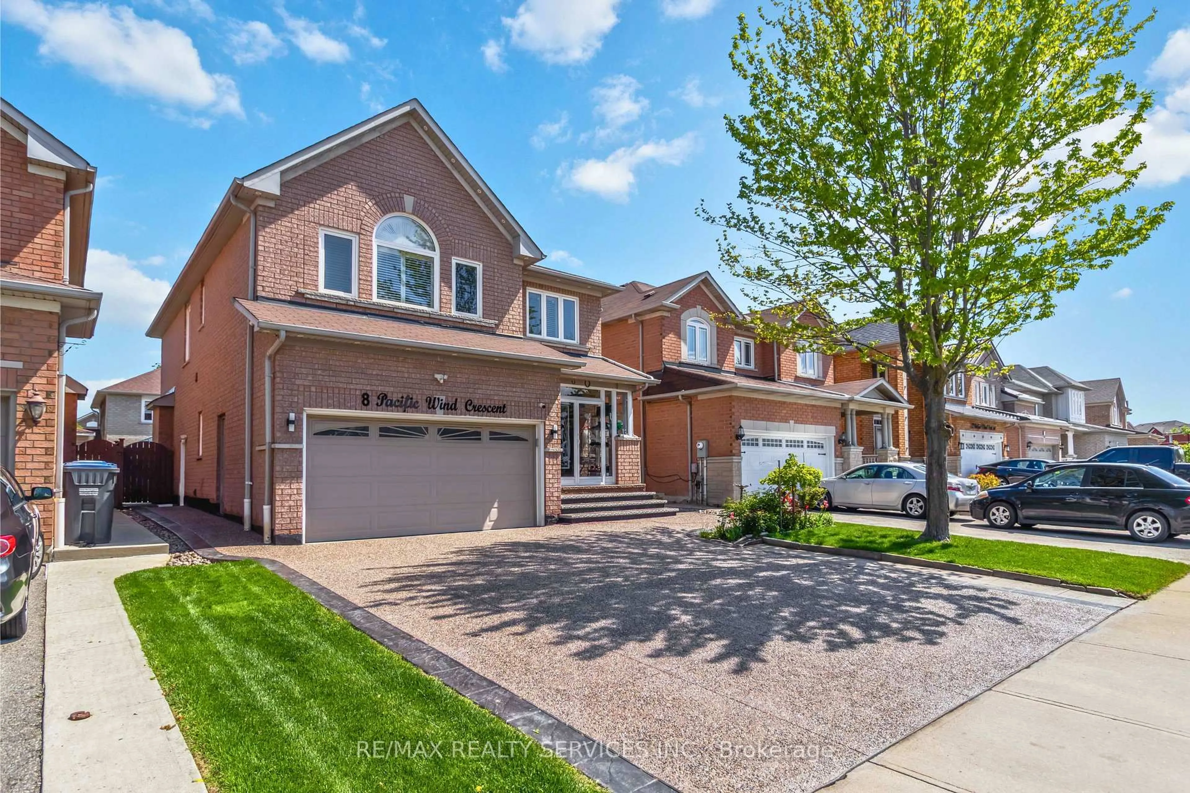 Home with brick exterior material, street for 8 Pacific Wind Cres, Brampton Ontario L6R 1Z9