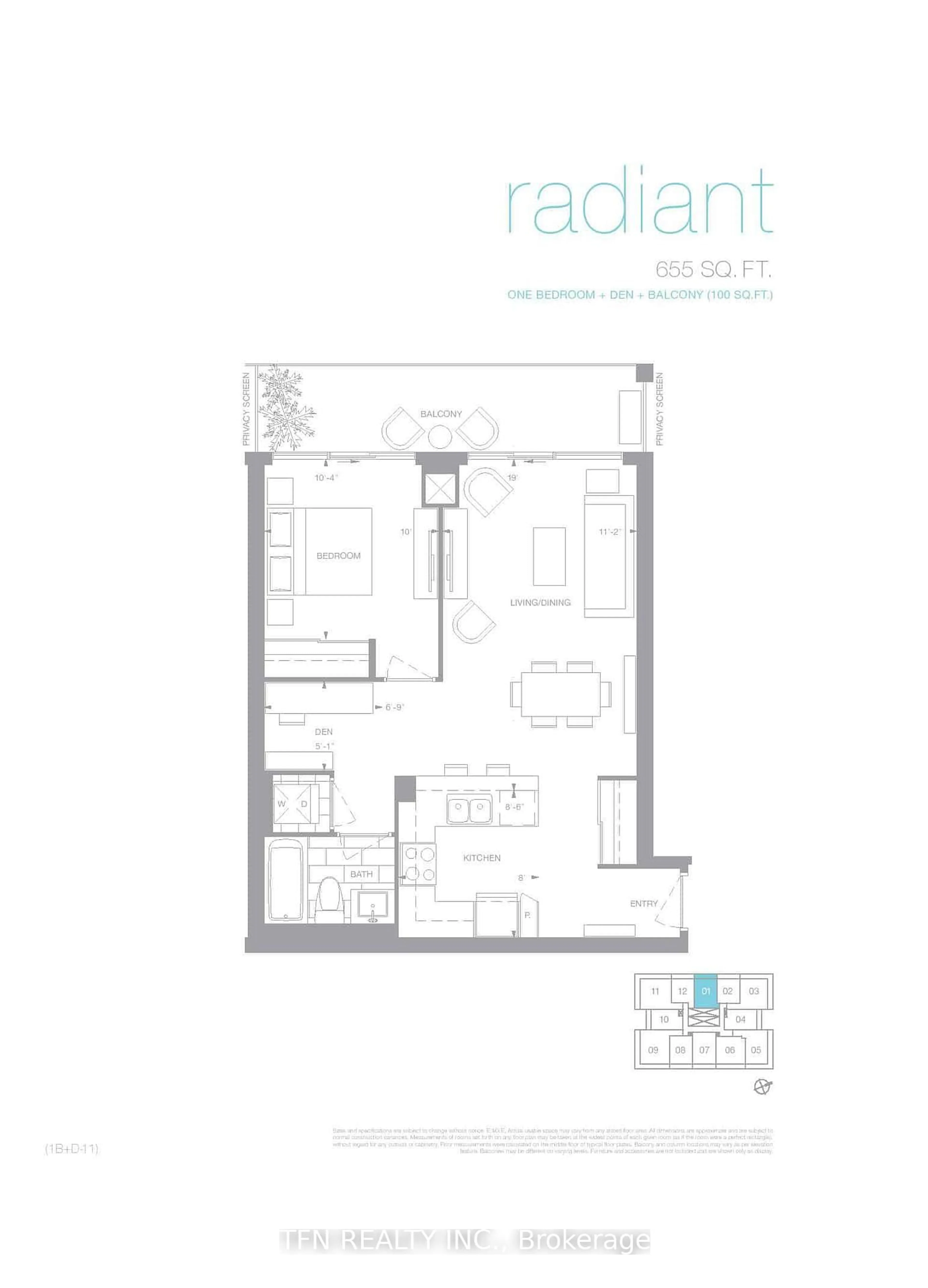 Floor plan for 65 Speers Rd #1501, Oakville Ontario L6K 0J1