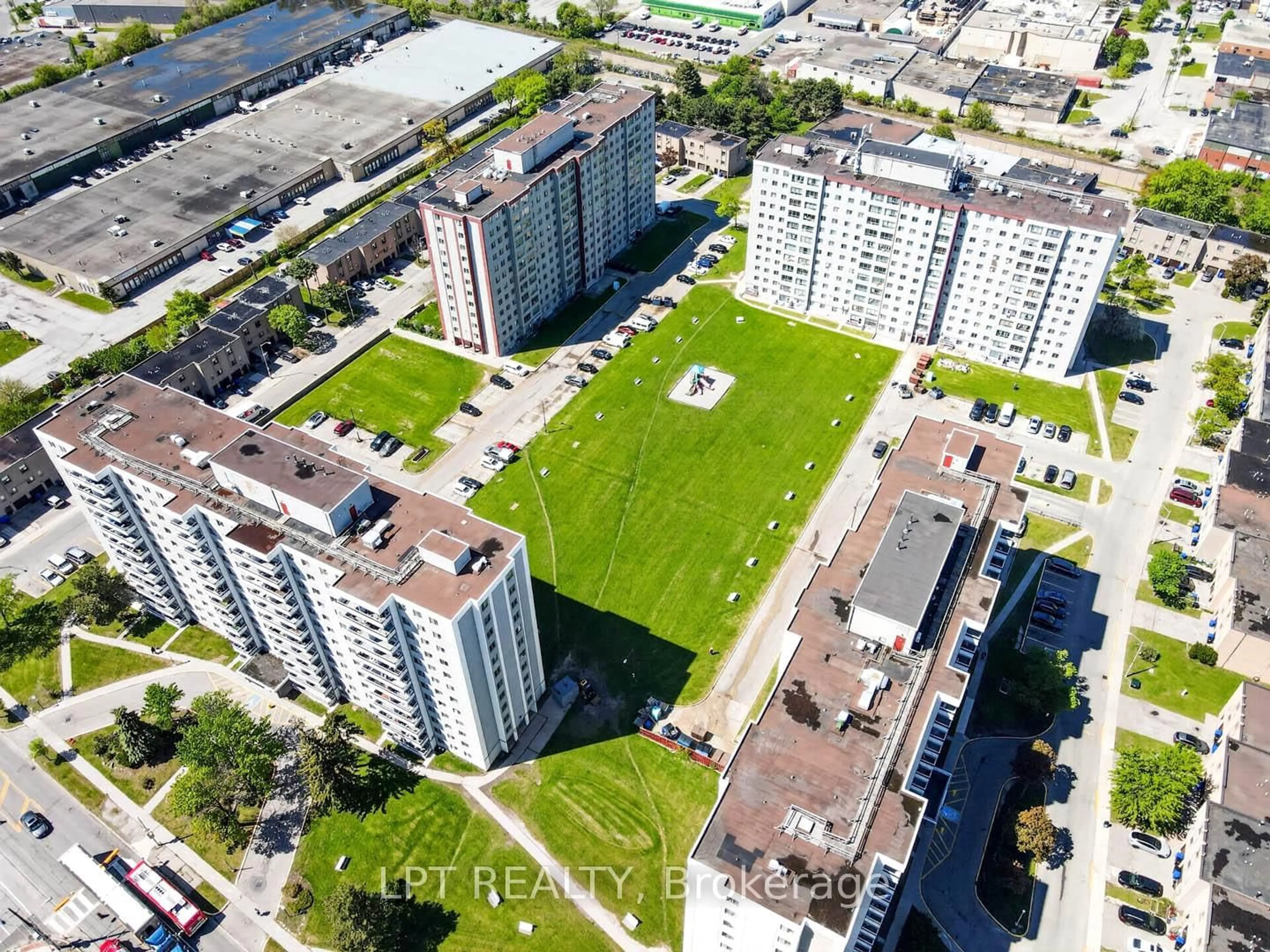 A pic from outside/outdoor area/front of a property/back of a property/a pic from drone, street for 50 Lotherton Ptwy #703, Toronto Ontario M6B 2G7