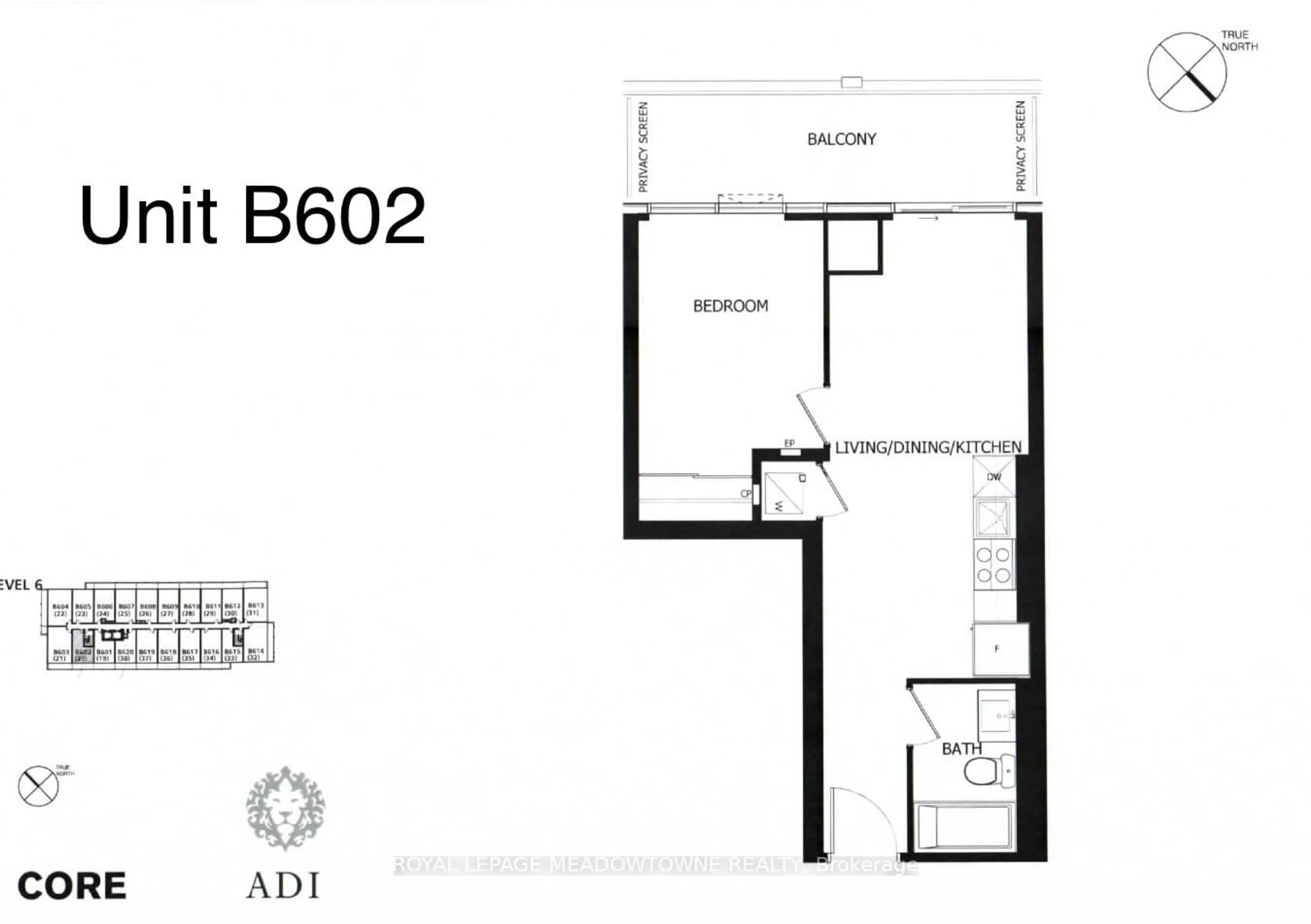 Floor plan for 3200 Dakota Common #B602, Burlington Ontario L7M 2A7