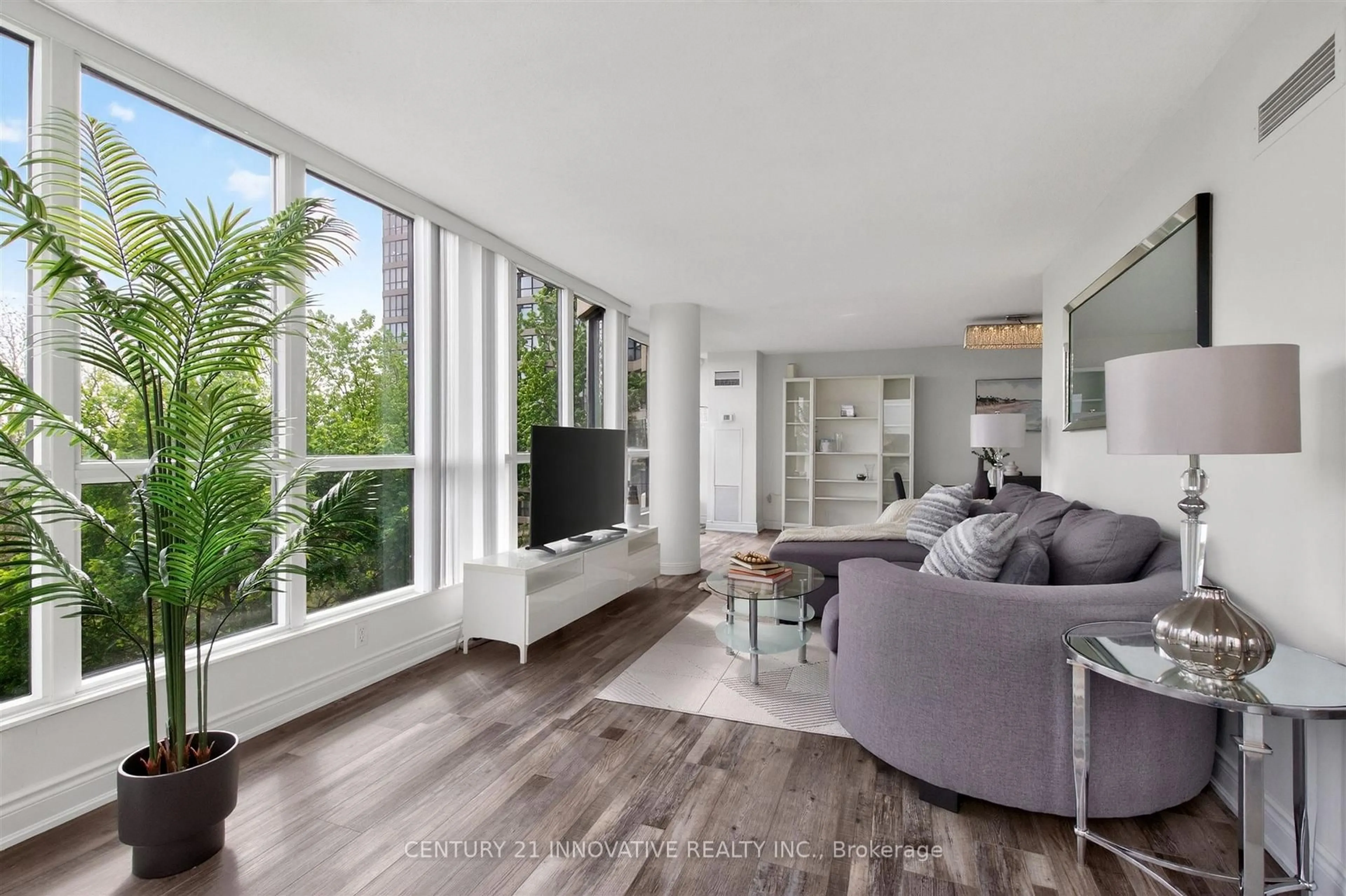 Living room with furniture, unknown for 5 Rowntree Rd #415, Toronto Ontario M9V 5G9