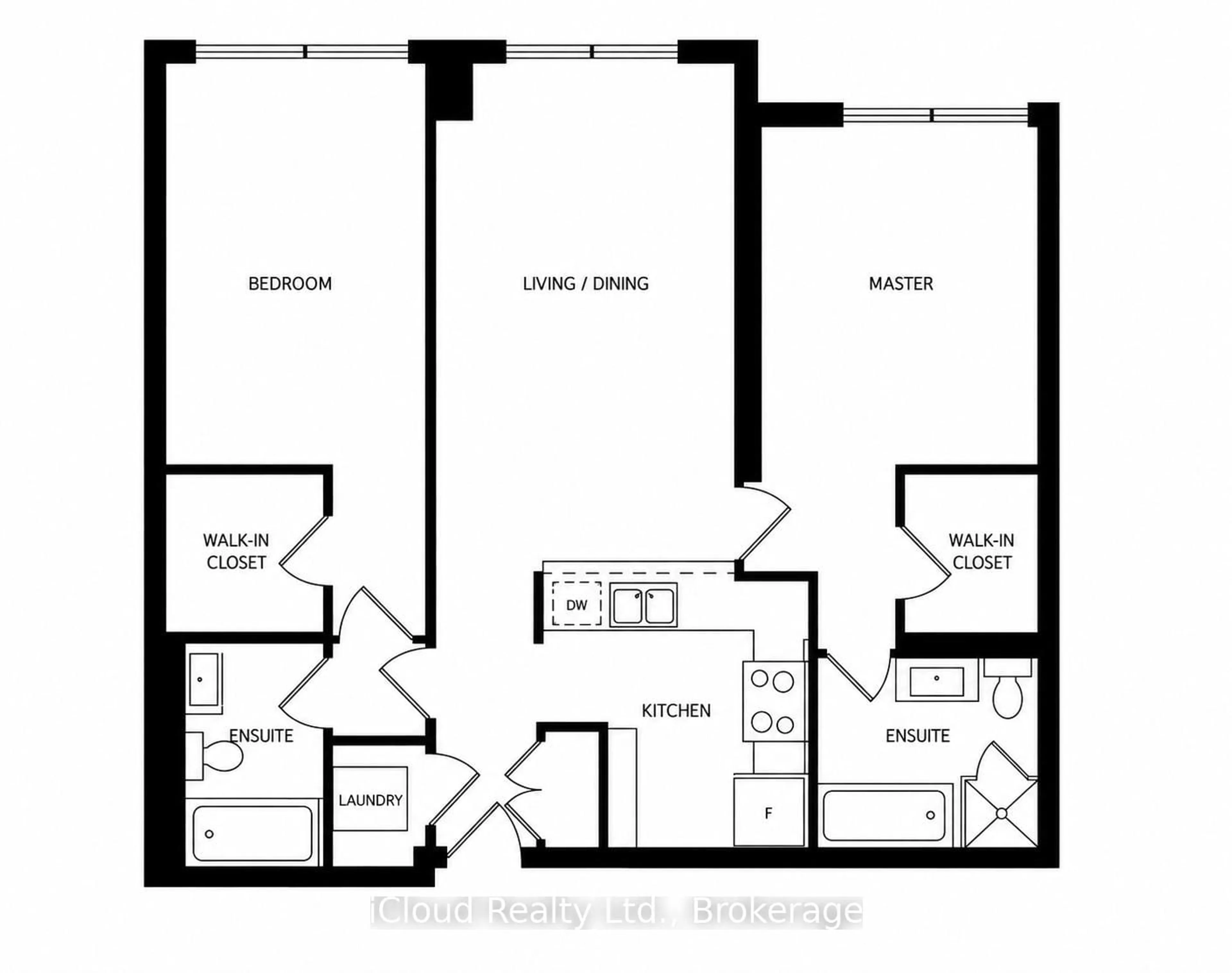 Floor plan for 101 Subway Cres #302, Toronto Ontario M9B 6K4