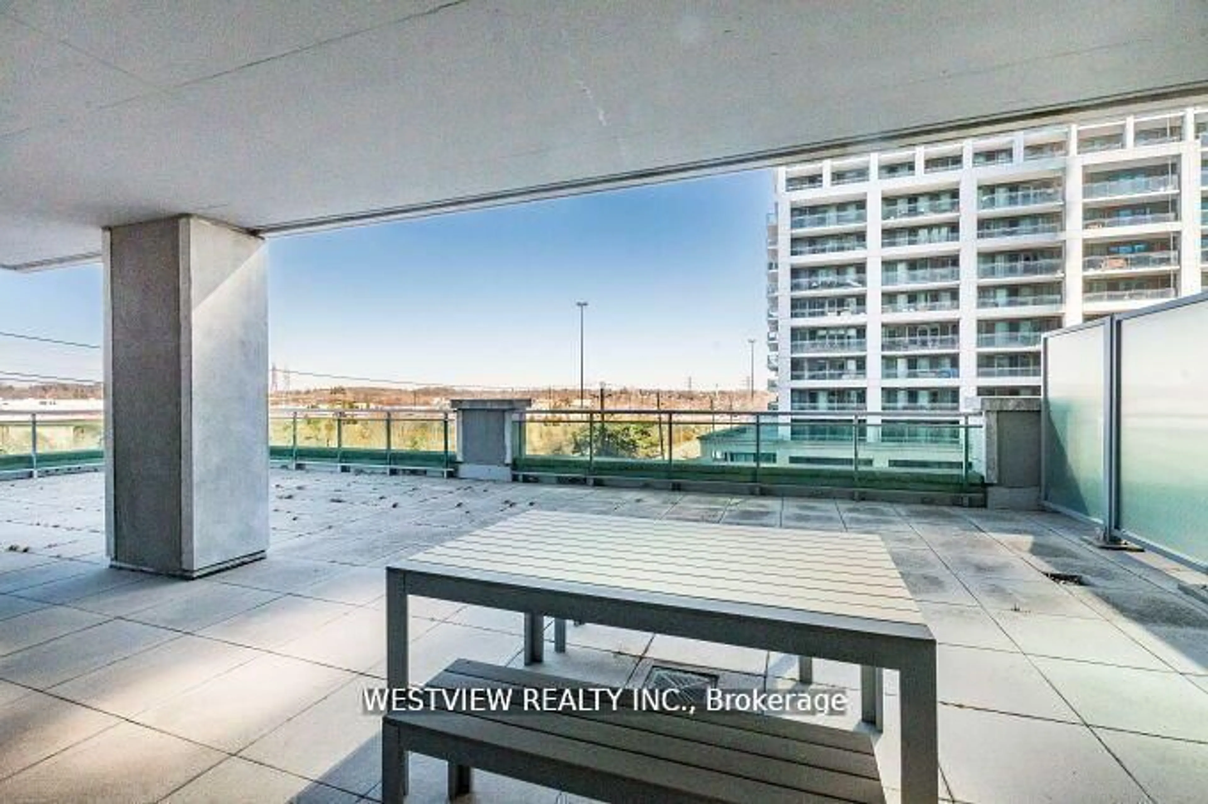 Balcony in the apartment, city buildings view from balcony for 16 Brookers Lane #405, Toronto Ontario M8V 0A5