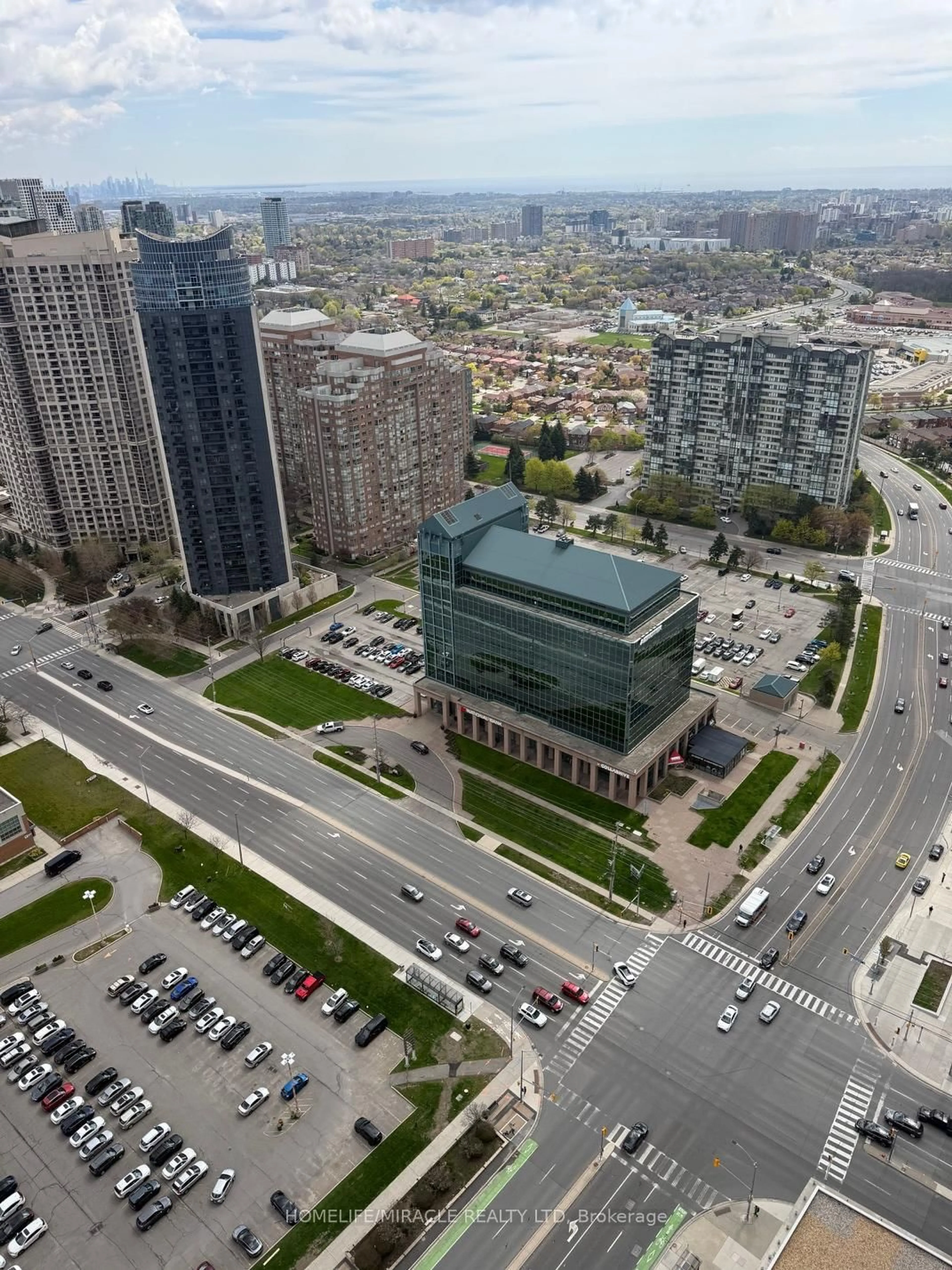 A pic from outside/outdoor area/front of a property/back of a property/a pic from drone, city buildings view from balcony for 510 Curran Pl #3810, Mississauga Ontario L5B 0J8