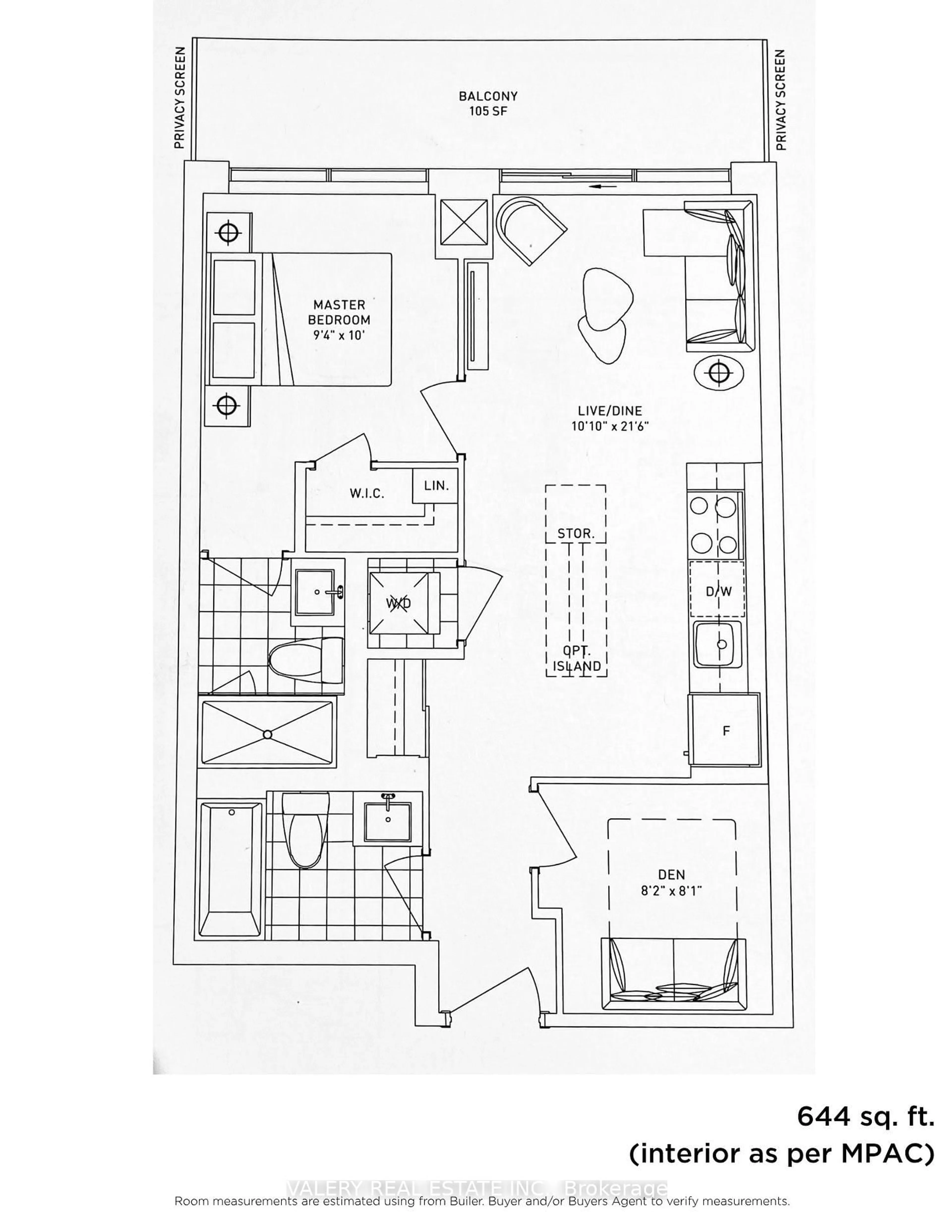 Floor plan for 60 George Butchart Dr #411, Toronto Ontario M3K 0E1