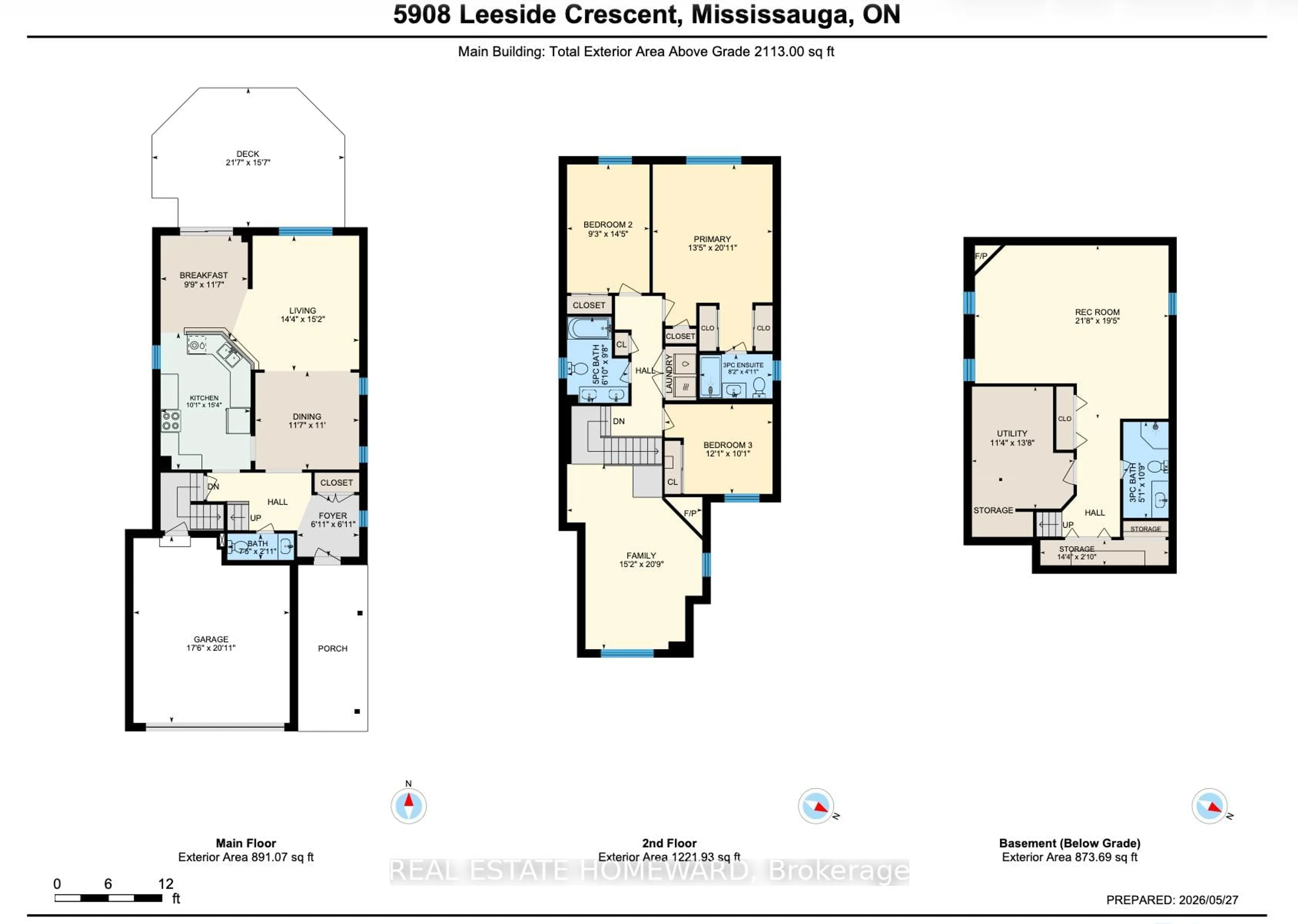 Floor plan for 5908 Leeside Cres, Mississauga Ontario L5M 5L8