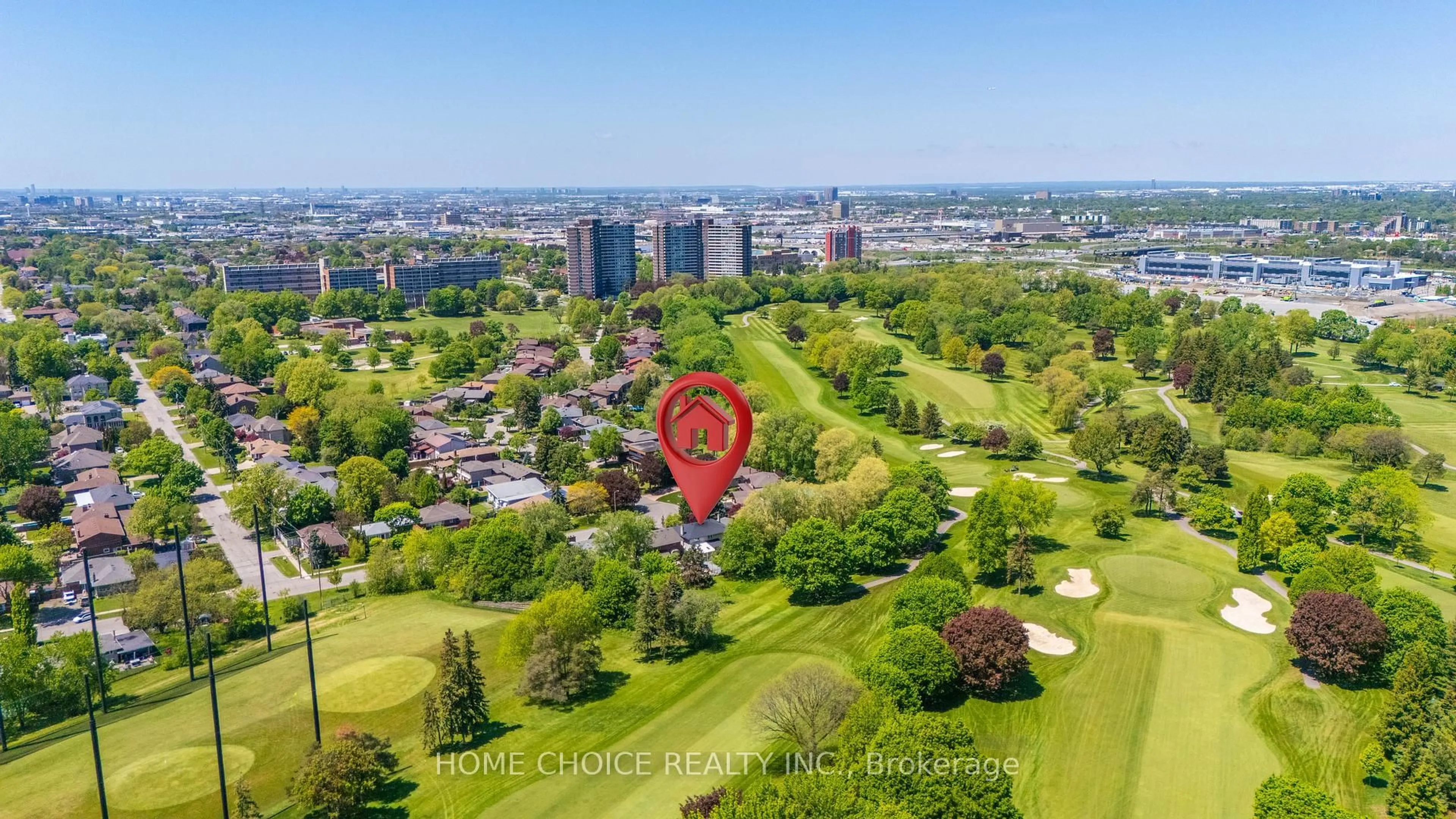 A pic from outside/outdoor area/front of a property/back of a property/a pic from drone, city buildings view from balcony for 43 Golfwood Hts, Toronto Ontario M9P 3L8