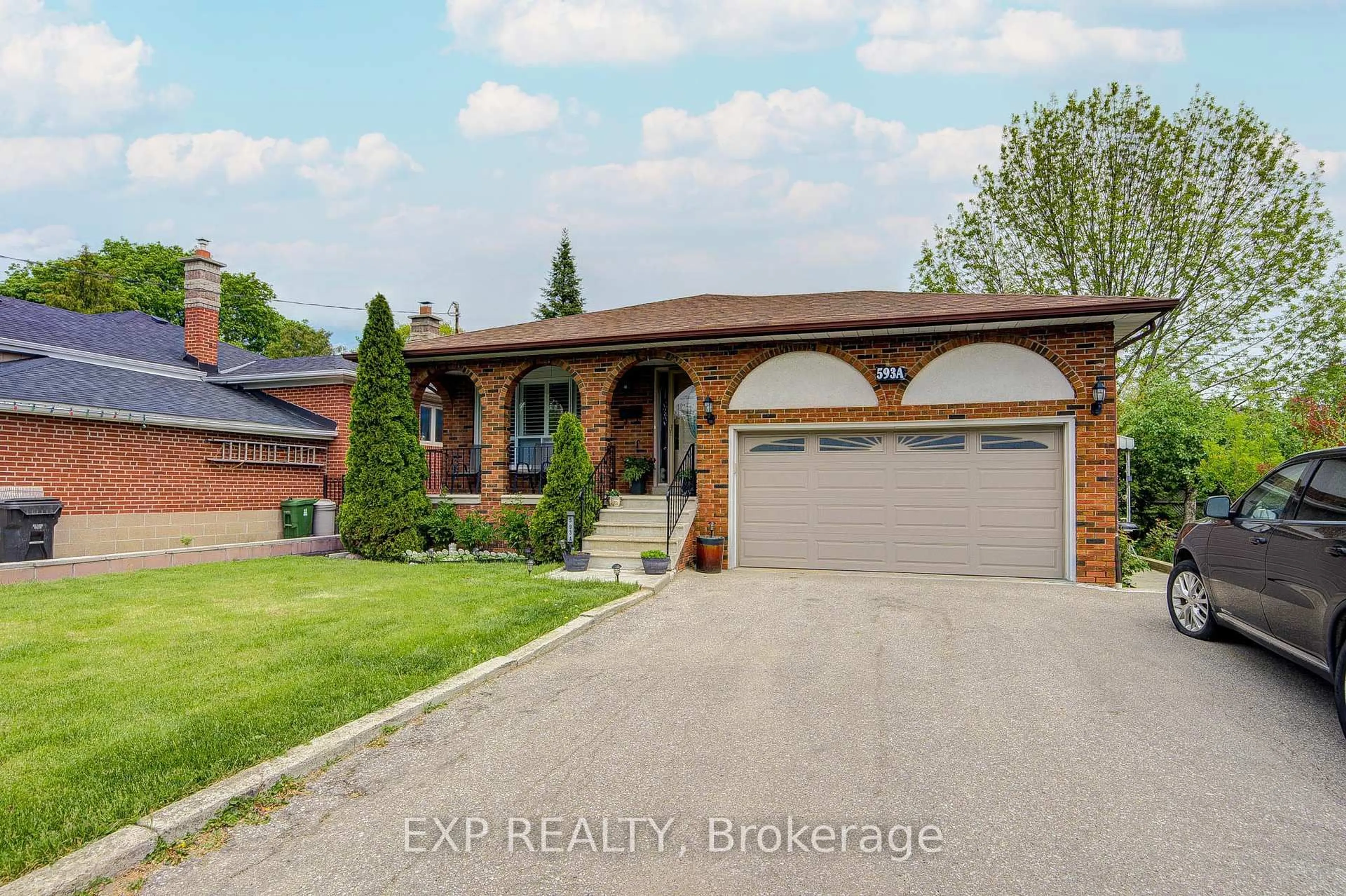 Home with brick exterior material, street for 593a Scarlett Rd, Toronto Ontario M9P 2S6