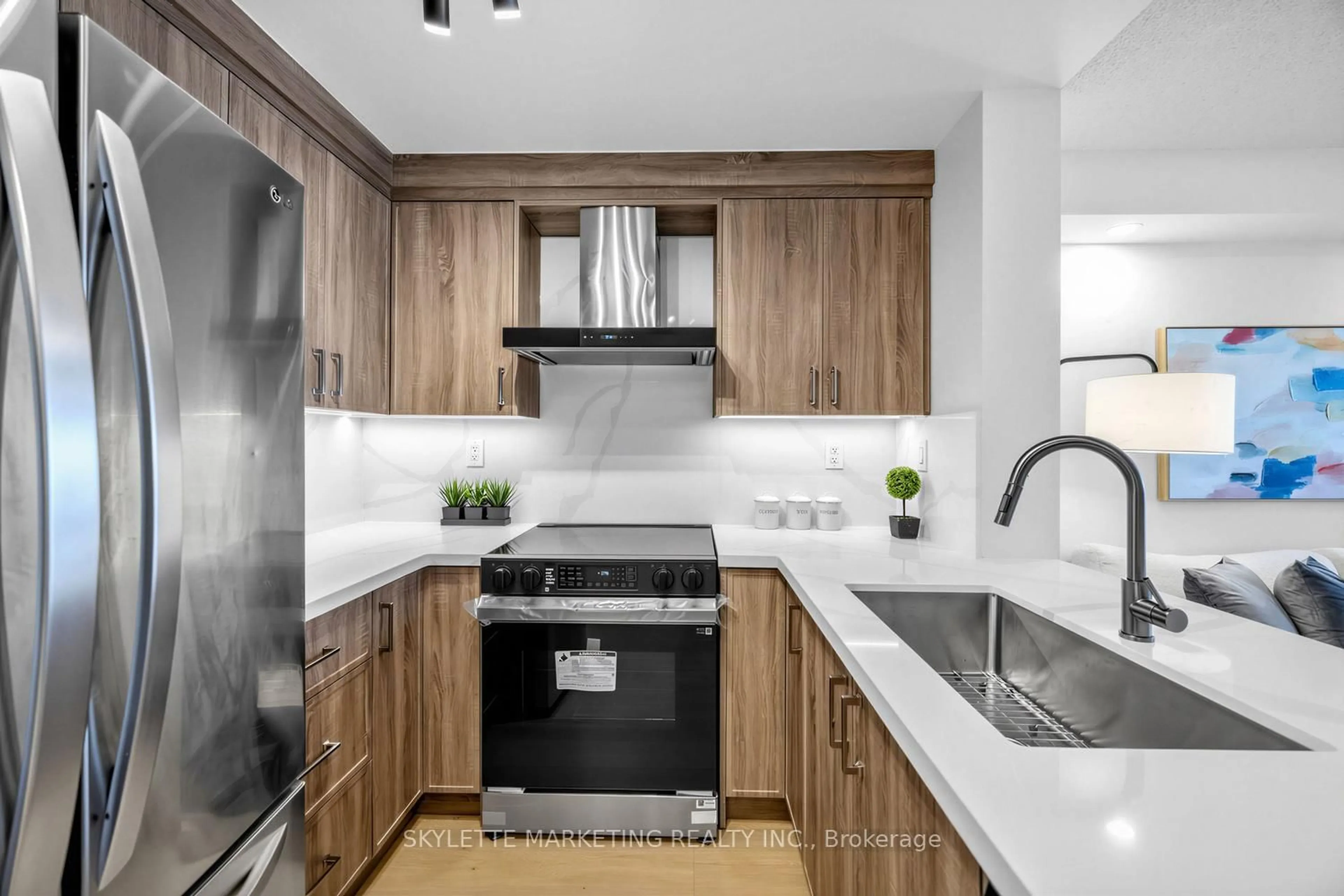 Contemporary kitchen, ceramic/tile floor for 5 Michael Power Pl #1902, Toronto Ontario M9A 0A3