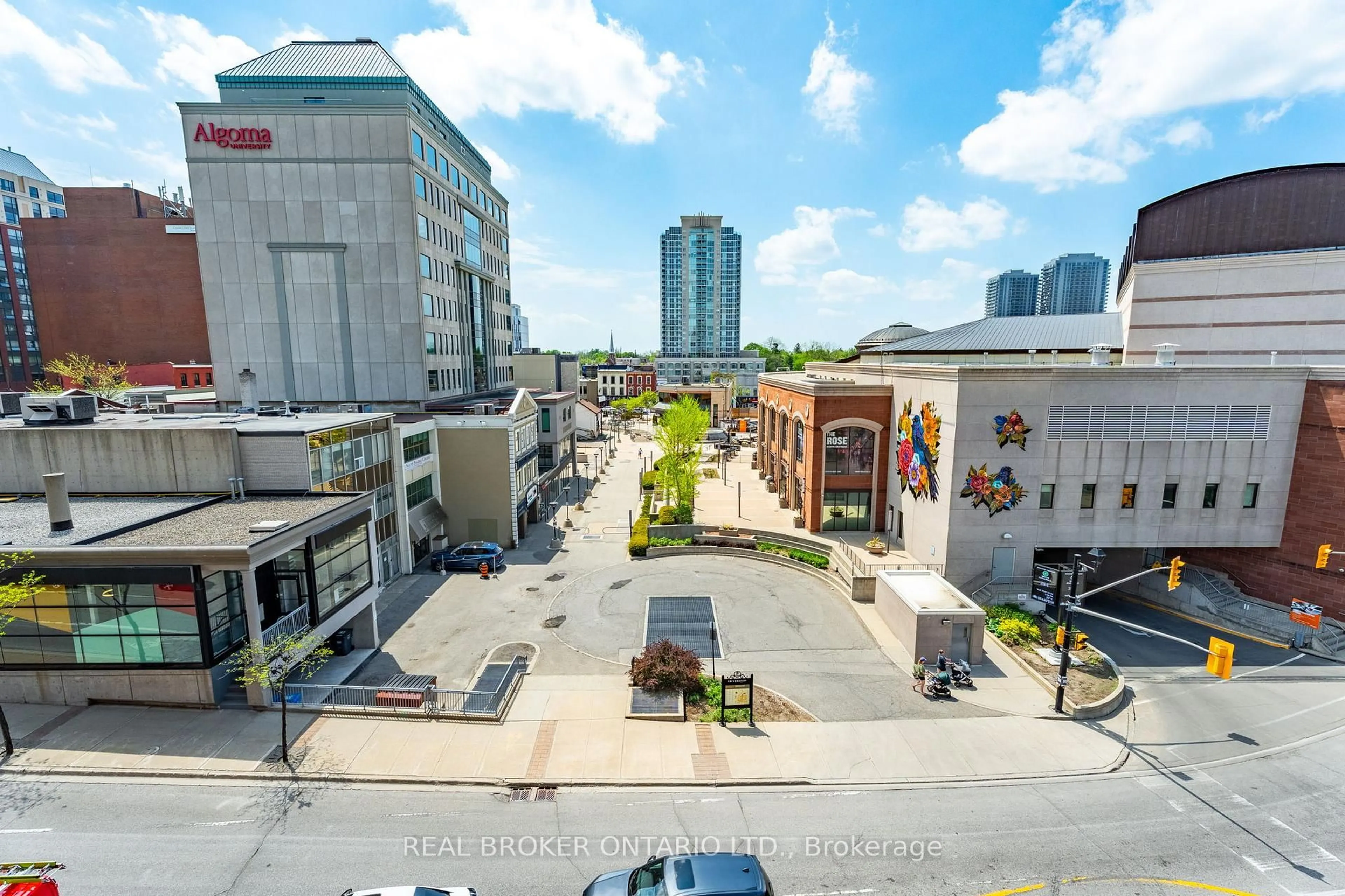 A pic from outside/outdoor area/front of a property/back of a property/a pic from drone, city buildings view from balcony for 1 Belvedere Crt #405, Brampton Ontario L6V 4M6