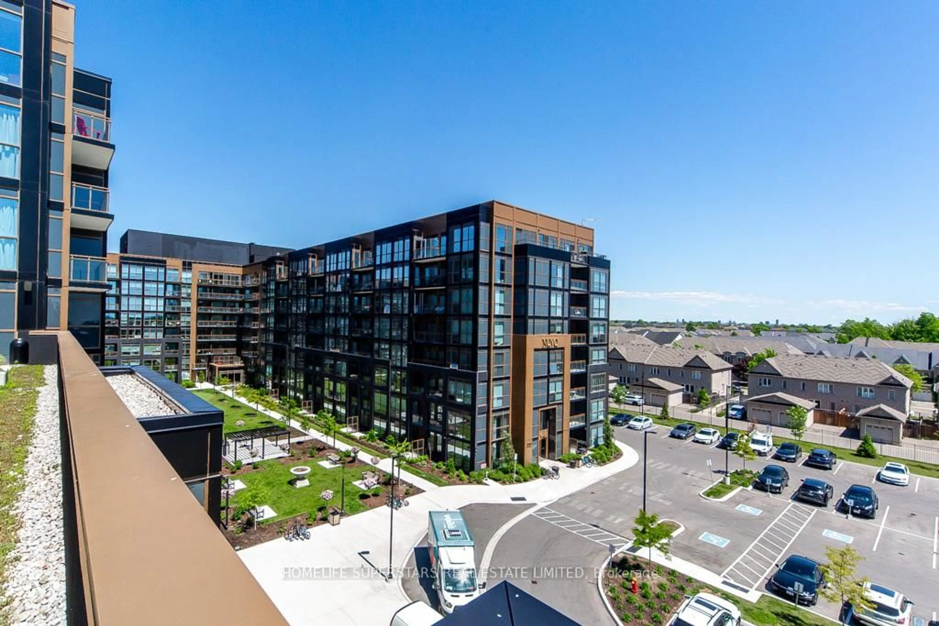 A pic from outside/outdoor area/front of a property/back of a property/a pic from drone, city buildings view from balcony for 2343 Khalsa Gate #419, Oakville Ontario L6M 4J2