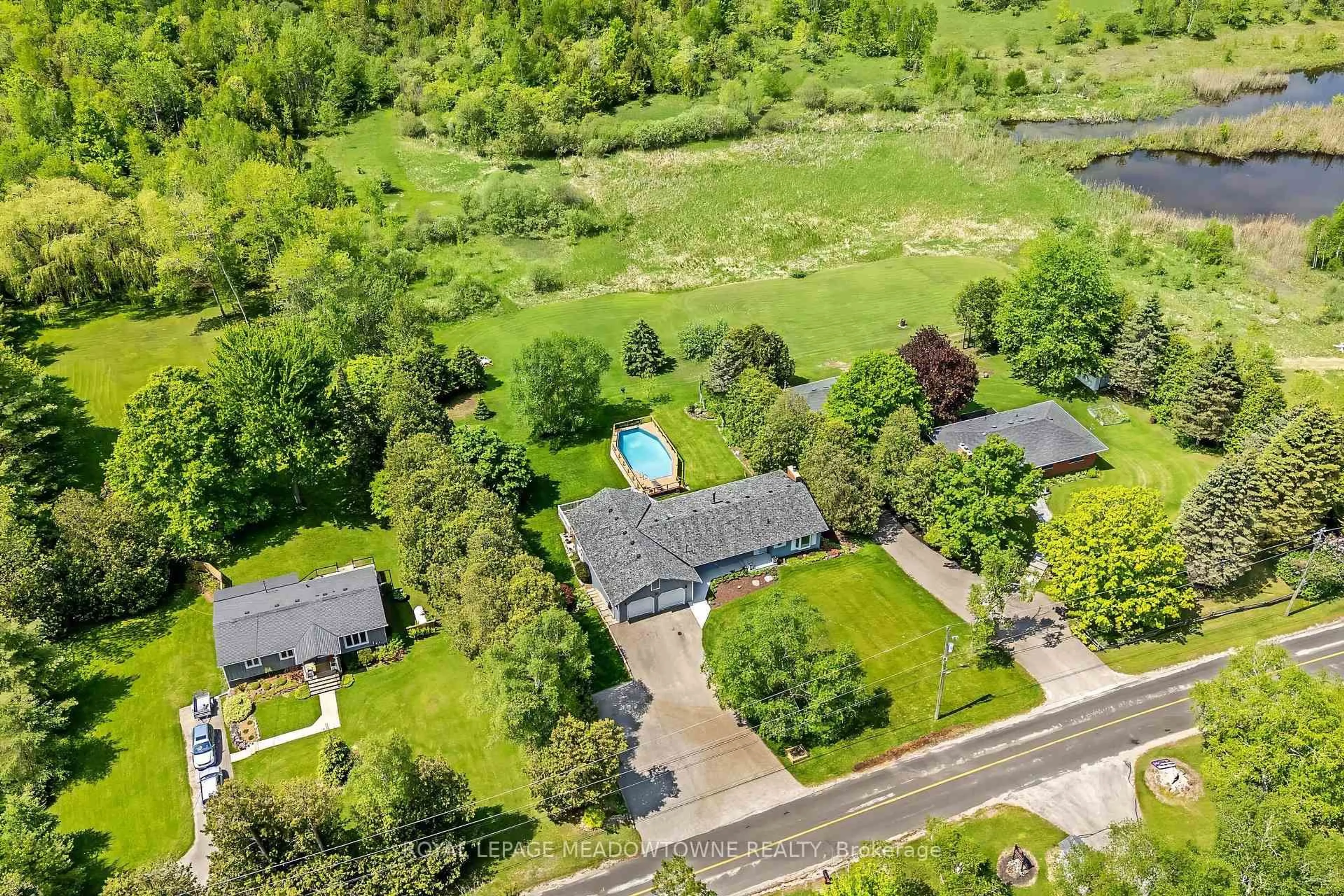 A pic from outside/outdoor area/front of a property/back of a property/a pic from drone, water/lake/river/ocean view for 11740 Dublin Line, Halton Hills Ontario L7J 2M1