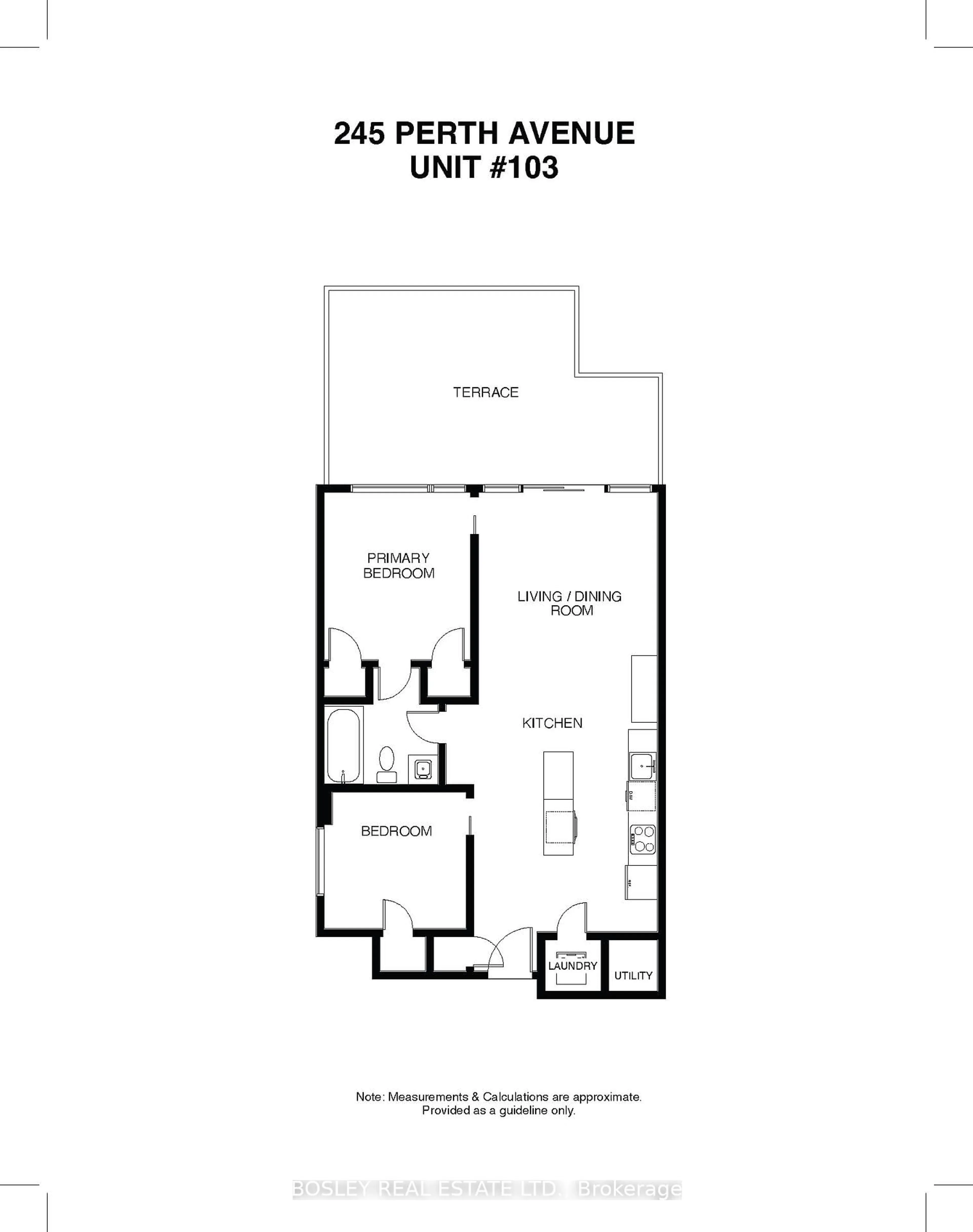 Floor plan for 245 Perth Ave #103, Toronto Ontario M6P 3X9