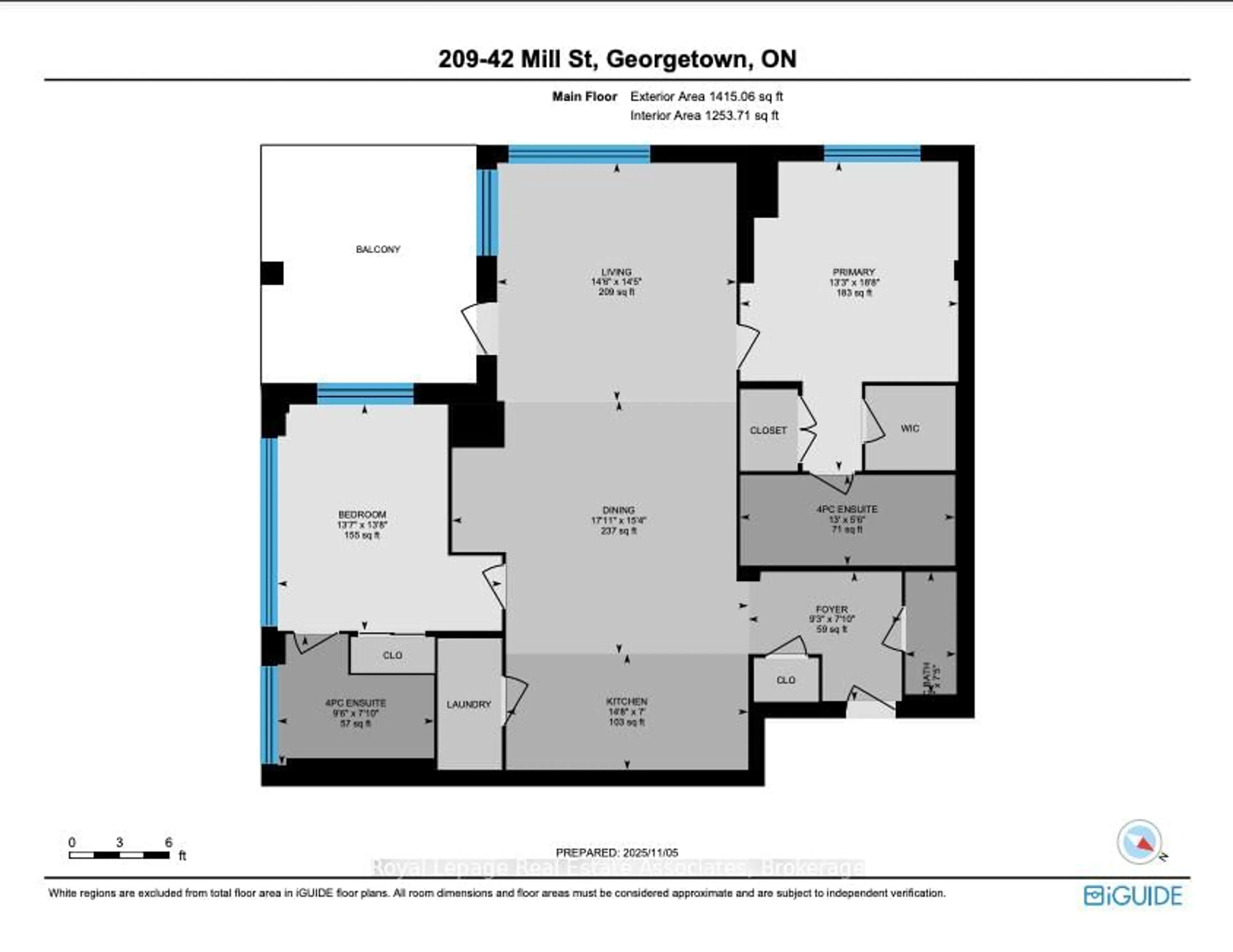 Floor plan for 42 Mill St #209, Halton Hills Ontario L7G 2H7