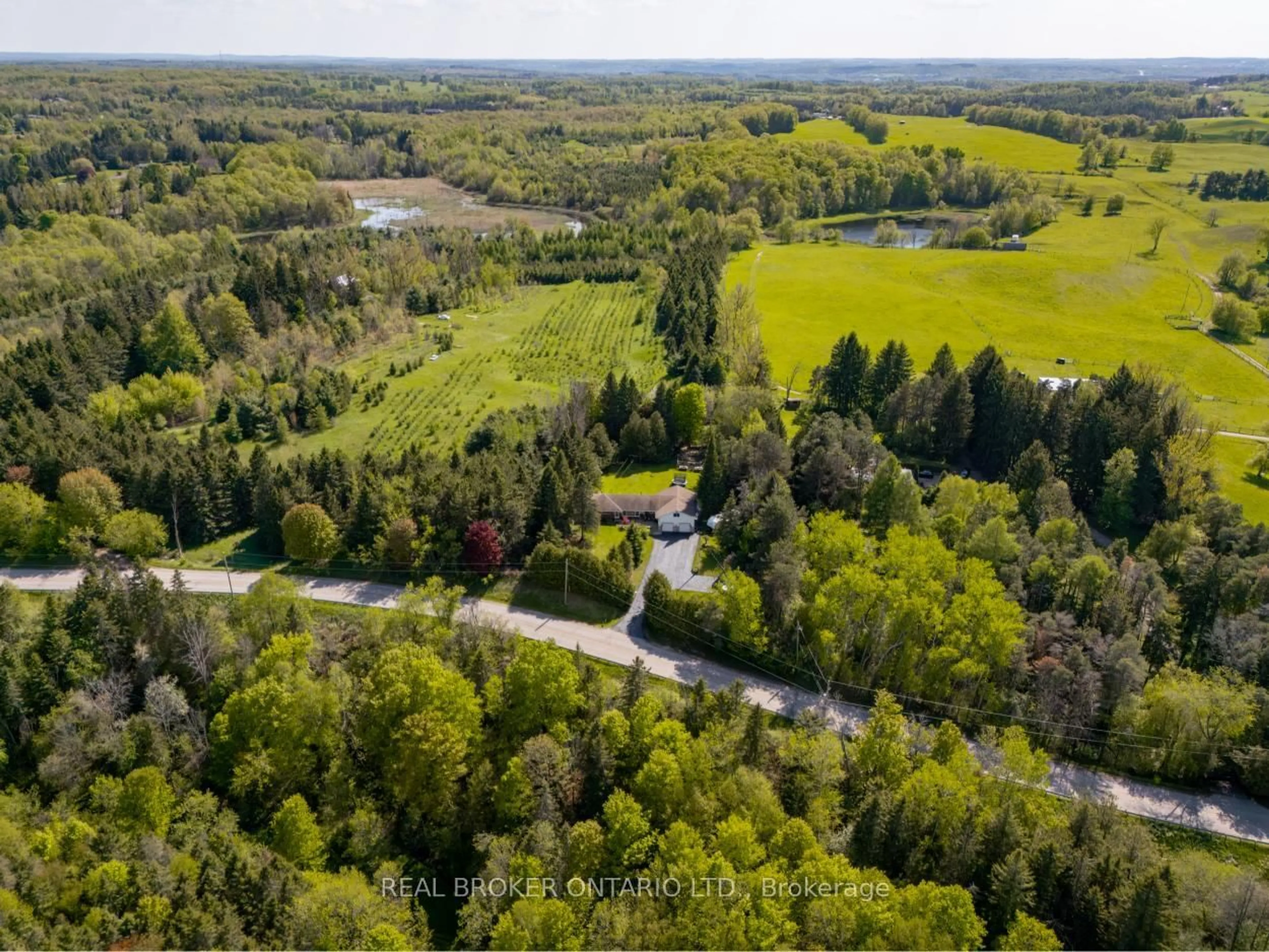 A pic from outside/outdoor area/front of a property/back of a property/a pic from drone, forest/trees view for 20286 St Andrews Rd, Caledon Ontario L7K 2C9