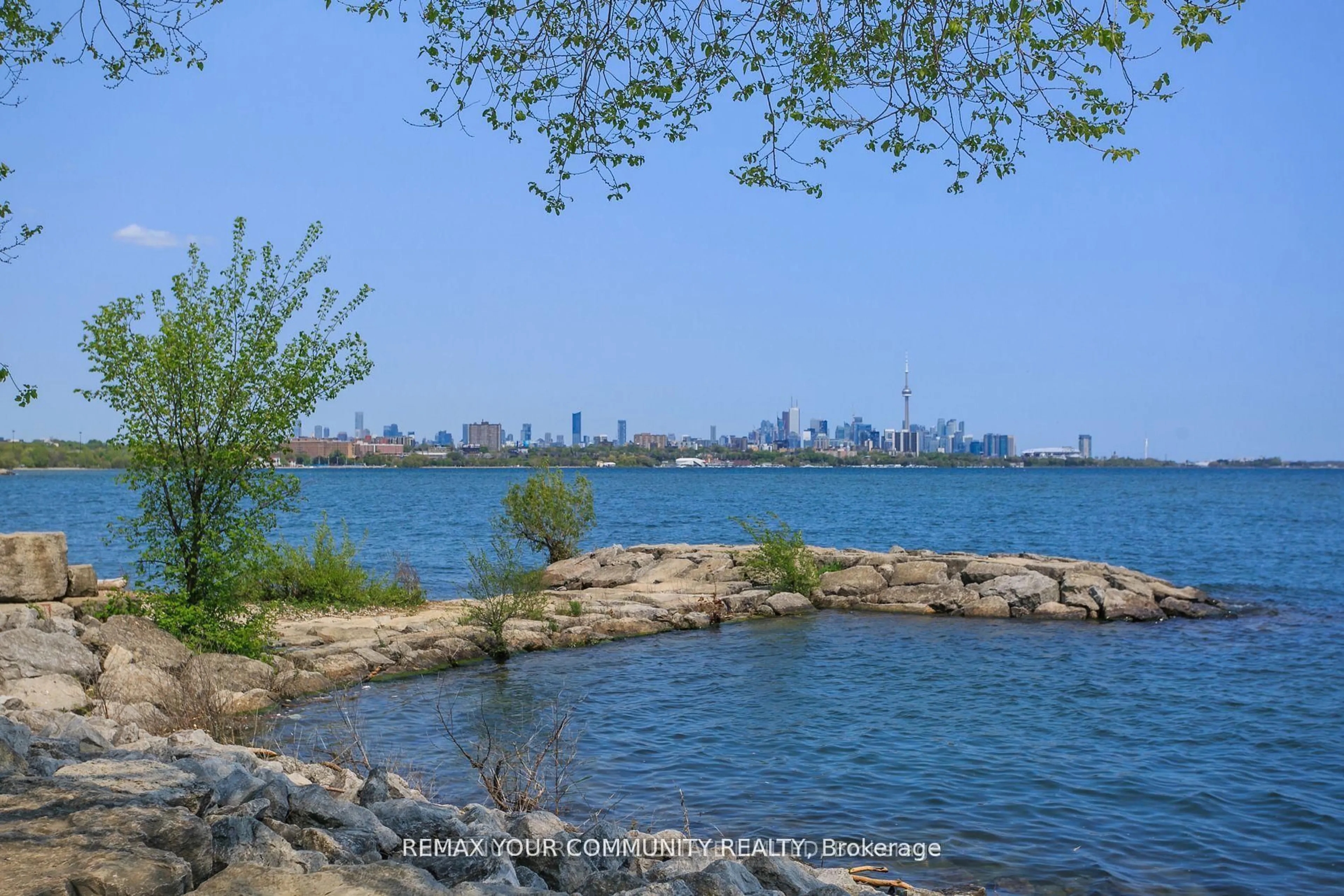Patio, water/lake/river/ocean view for 58 Marine Parade Dr #215, Toronto Ontario M8V 4G1