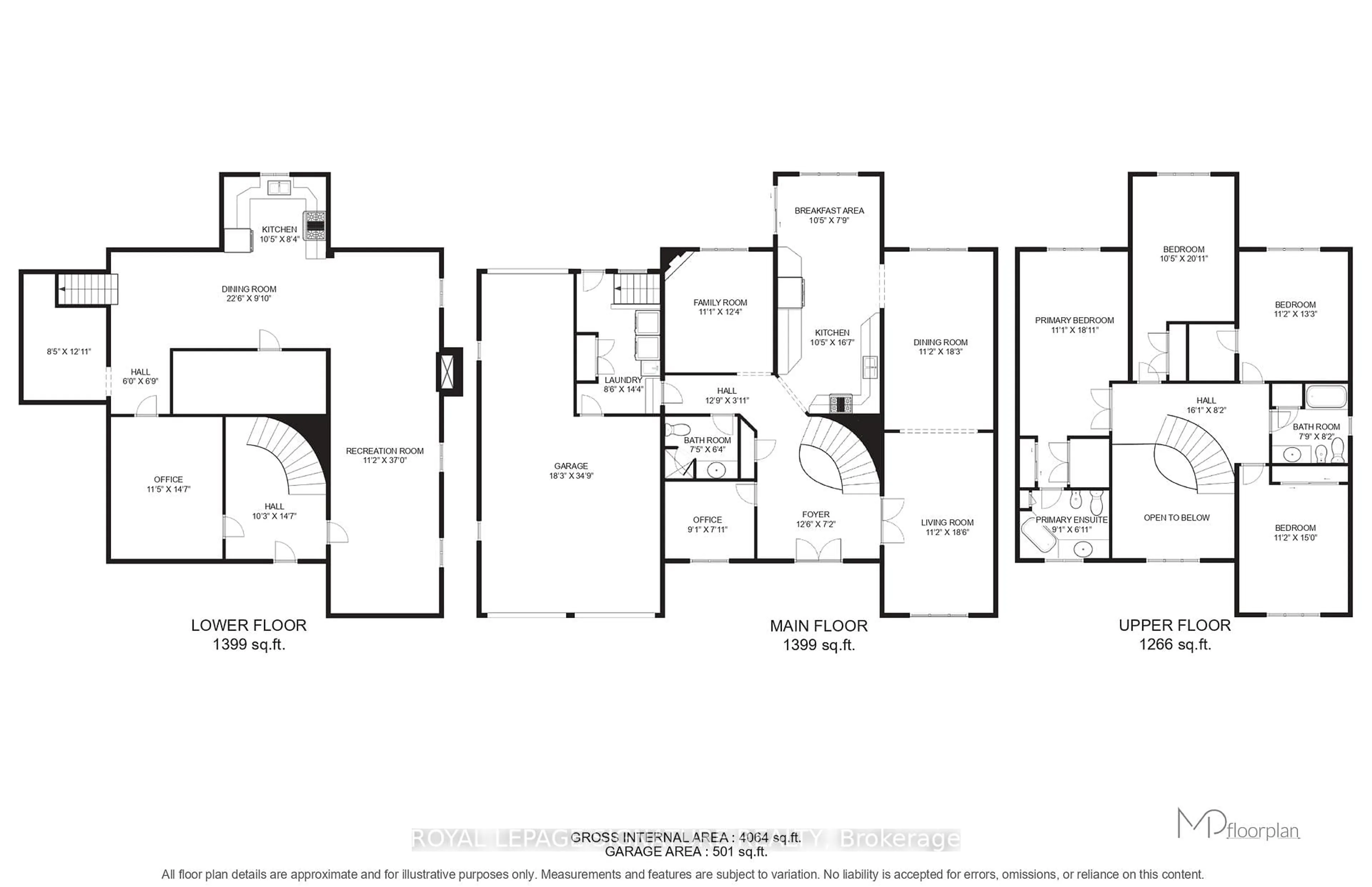 Floor plan for 4097 Hickory Dr, Mississauga Ontario L4W 1L1