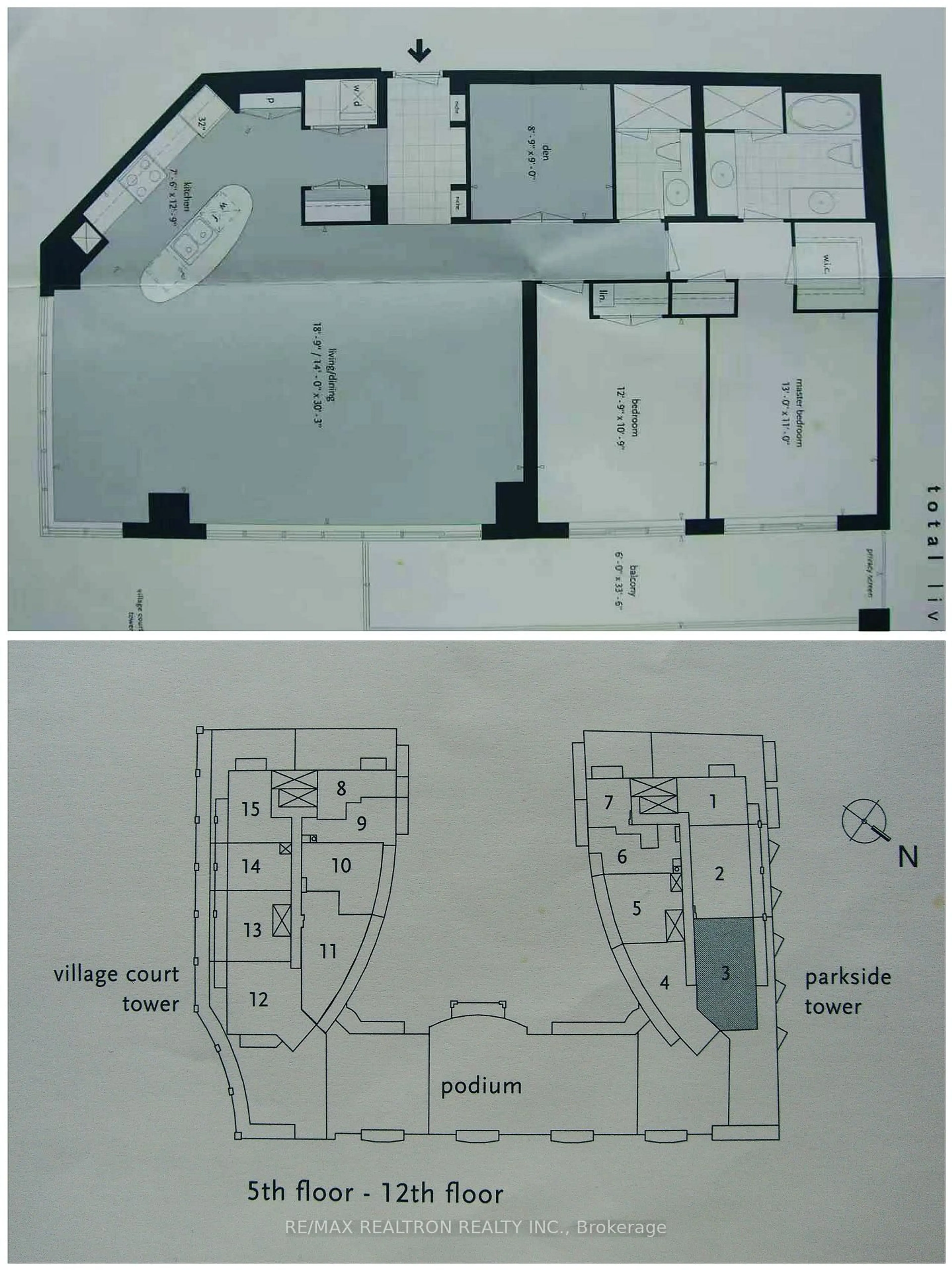 Floor plan for 58 Marine Parade Dr #1203, Toronto Ontario M8V 4G1