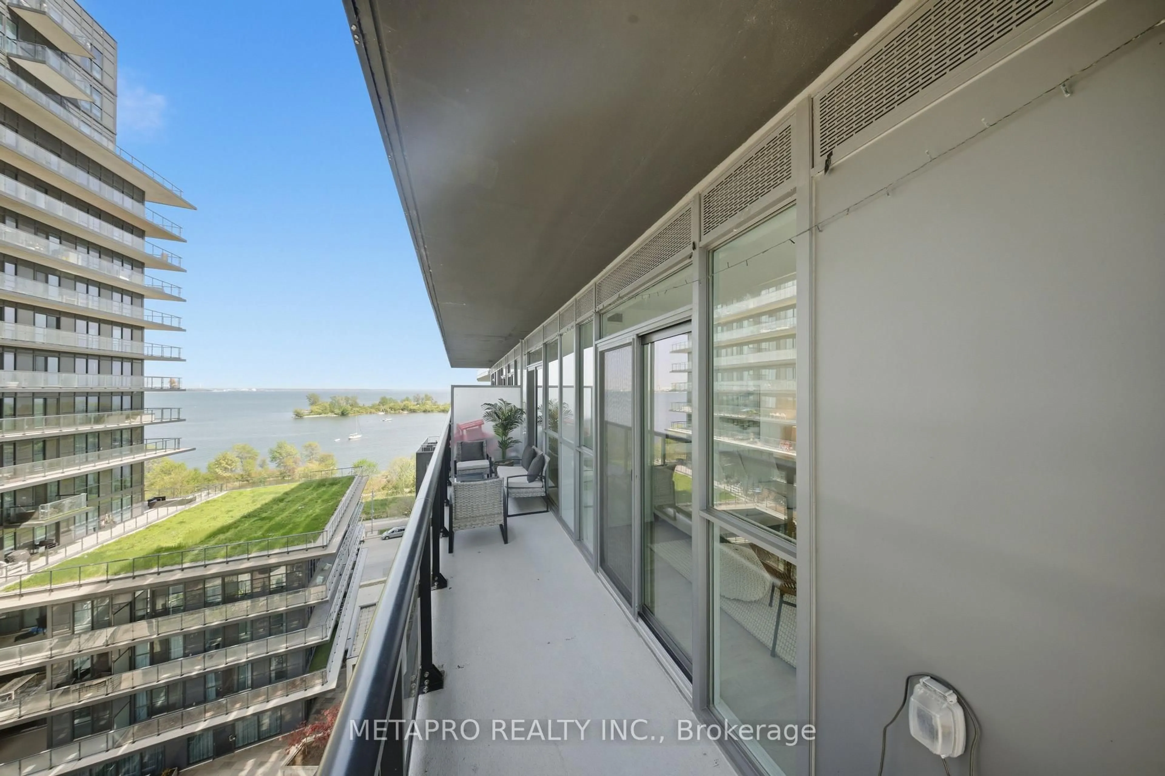 Balcony in the apartment, water/lake/river/ocean view for 110 Marine Parade Dr #809, Toronto Ontario M8V 0A3