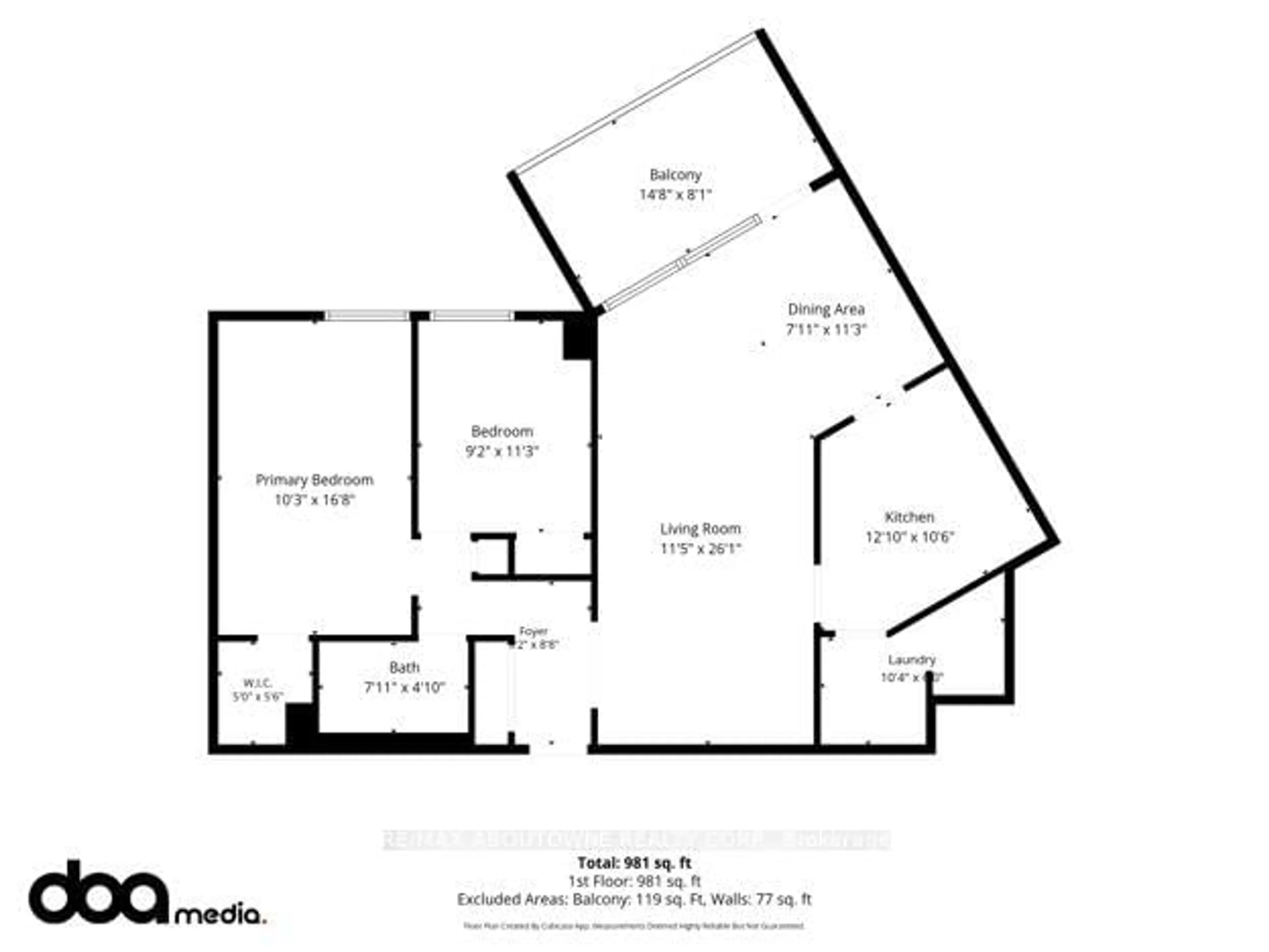Floor plan for 551 The West Mall #608, Toronto Ontario M9C 1G7