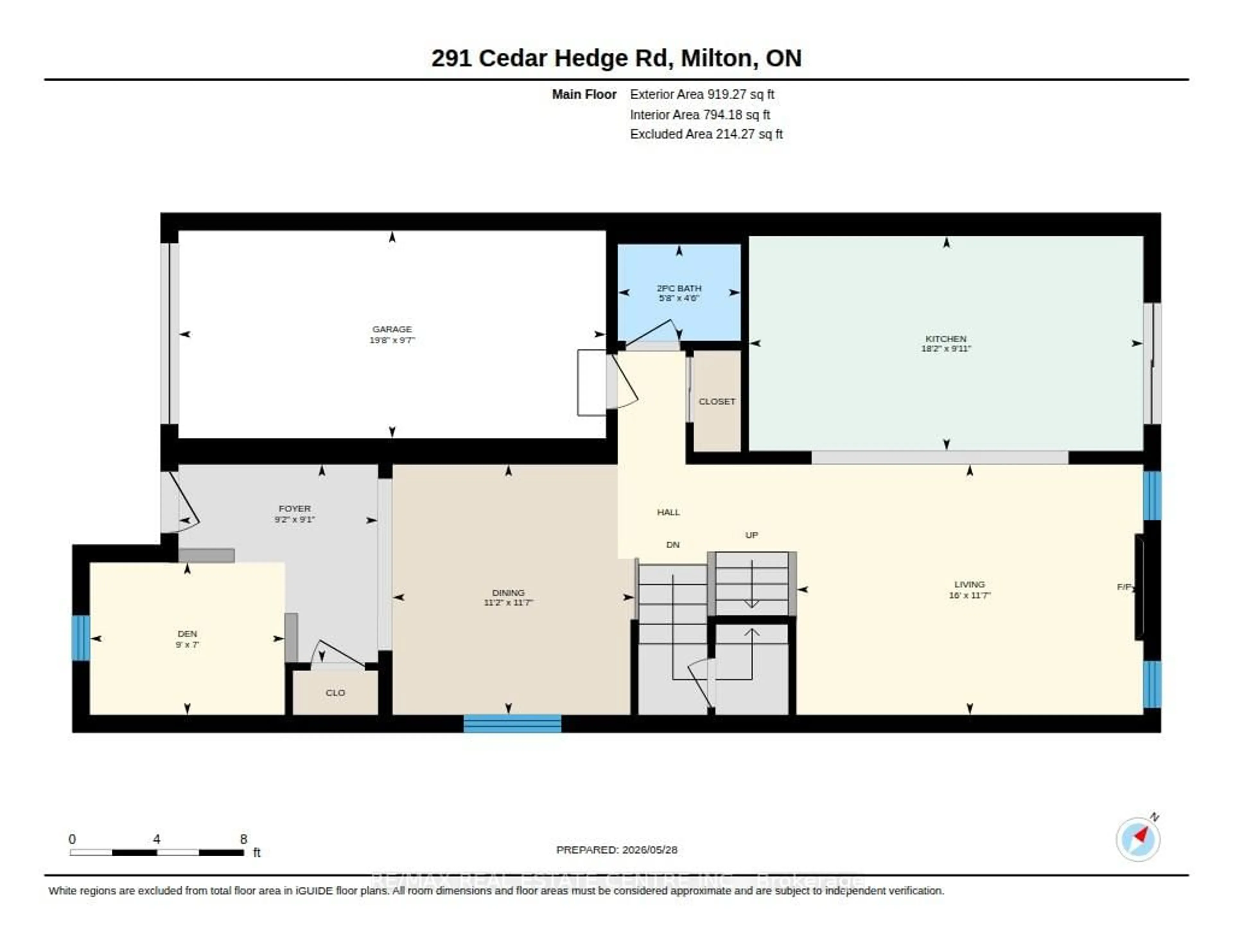Floor plan for 291 Cedar Hedge Rd, Milton Ontario L9T 8Y4