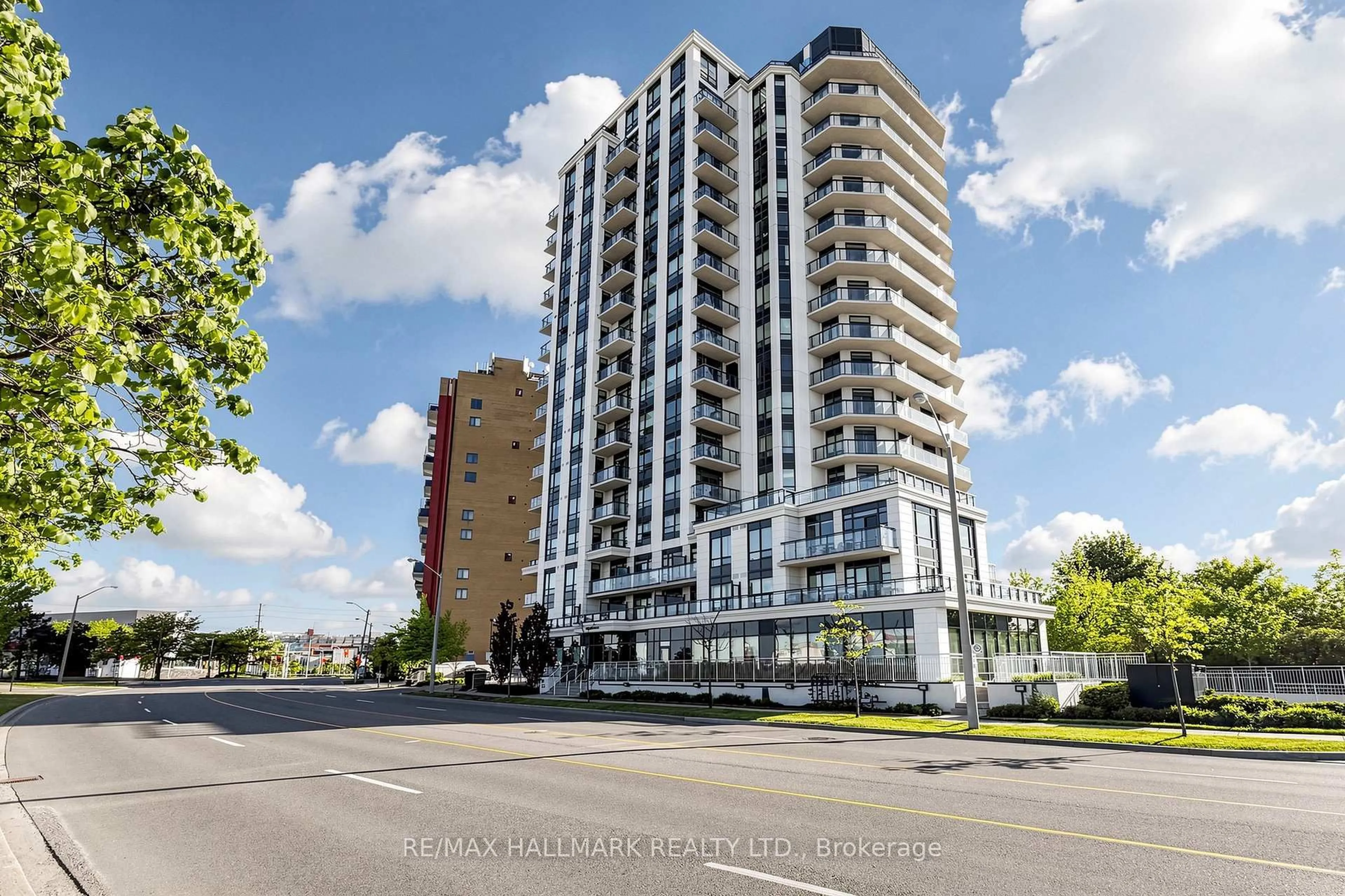 A pic from outside/outdoor area/front of a property/back of a property/a pic from drone, building for 840 Queens Plate Dr #1207, Toronto Ontario M9W 0E7