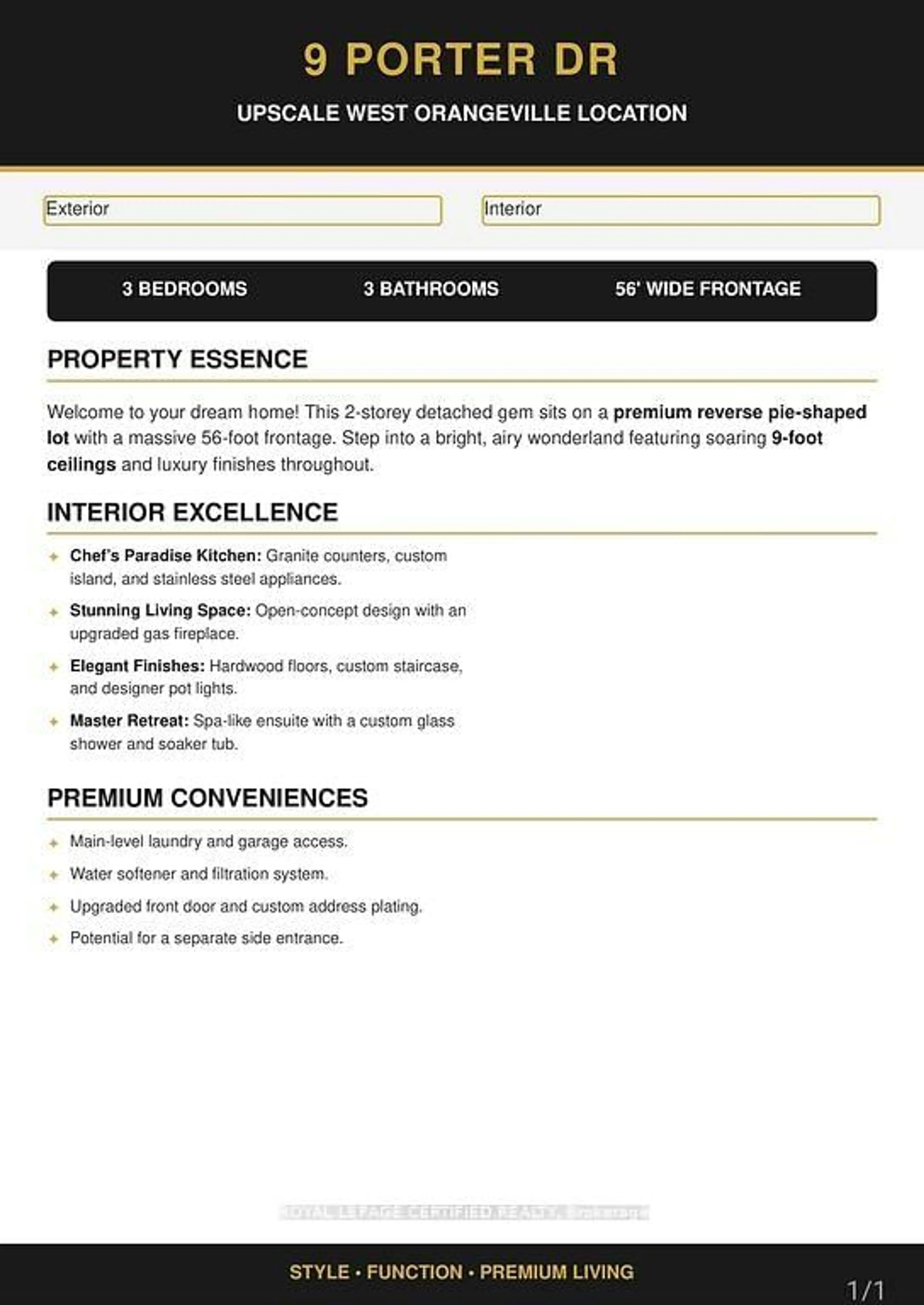 Floor plan for 9 Porter Dr, Orangeville Ontario L9W 6Z4