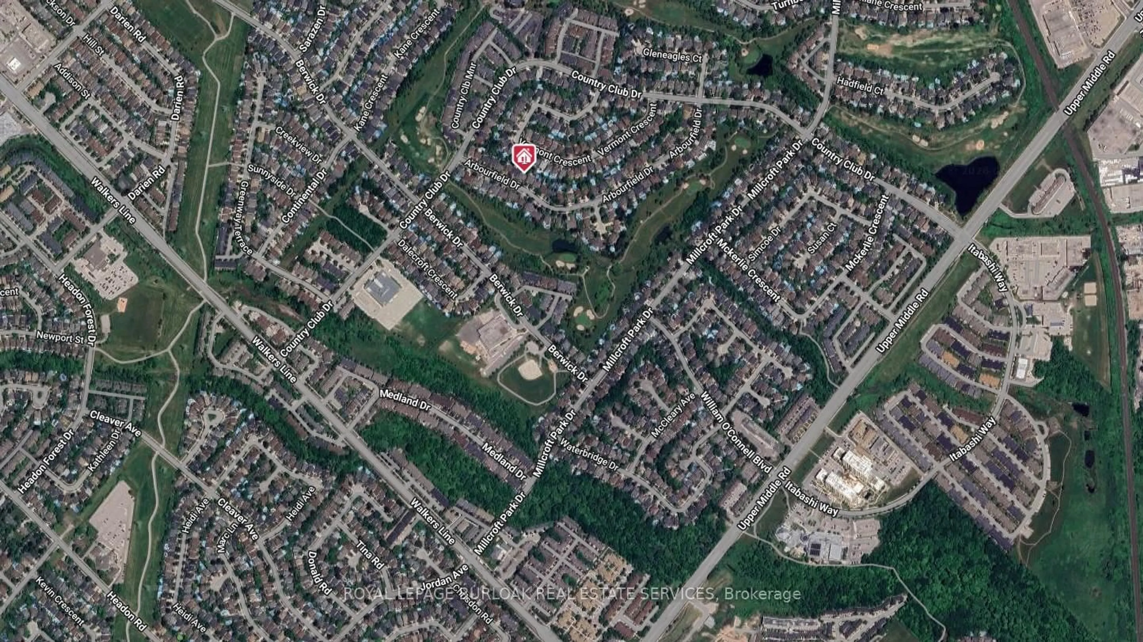 Picture of a map for 4153 Arbourfield Dr, Burlington Ontario L7M 4A7