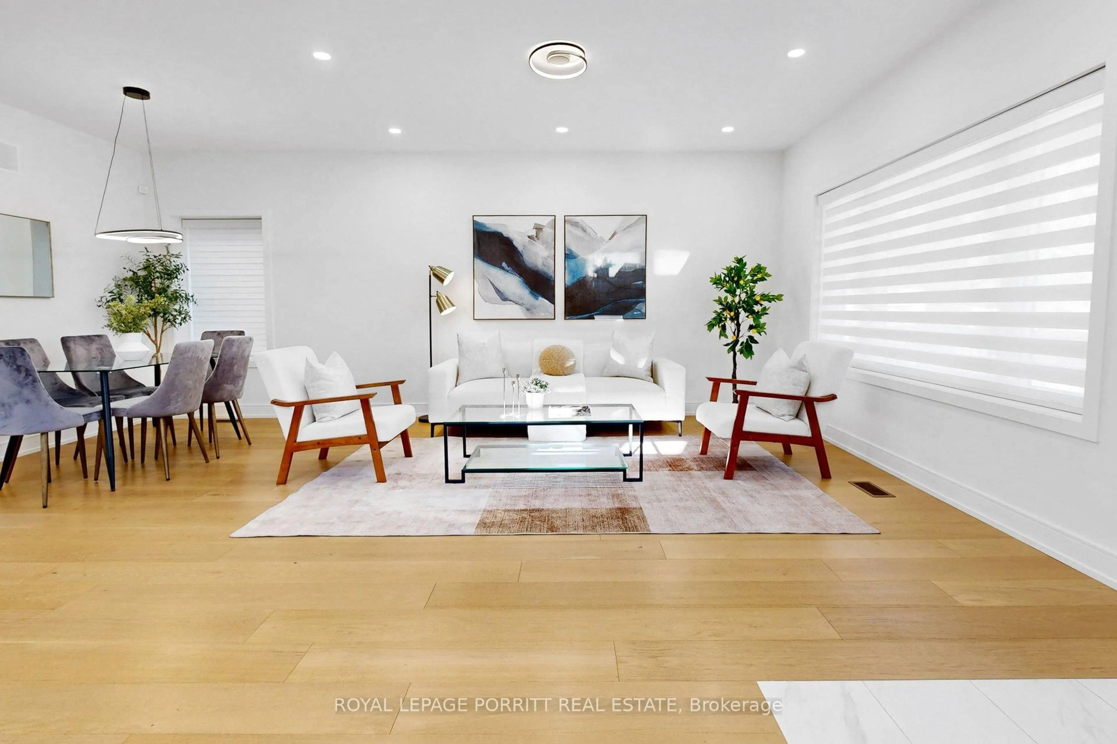 Living room with furniture, wood/laminate floor for 94 Edgecroft Rd, Toronto Ontario M8Z 2C3